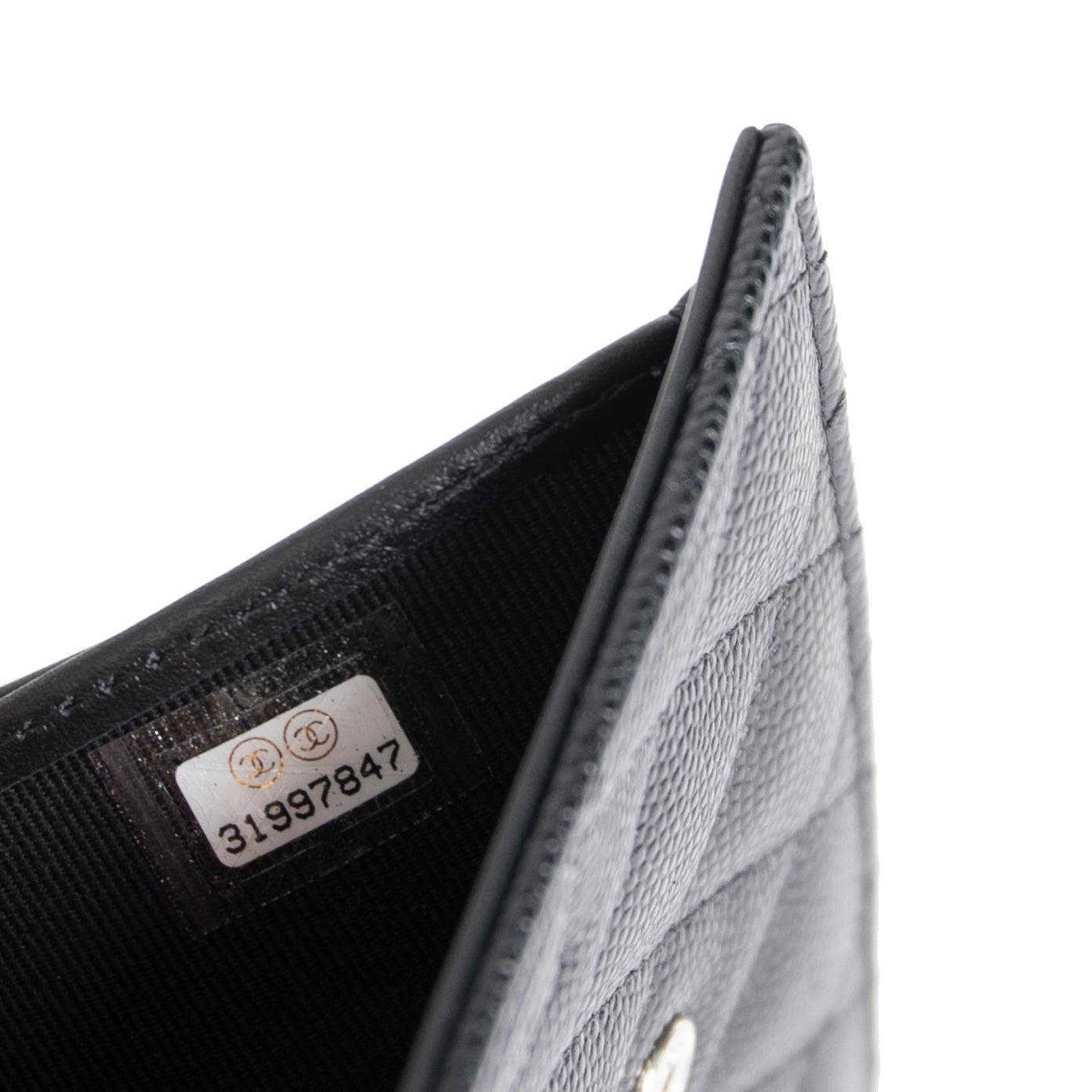 Chanel 2022 Black Caviar Boy Compact Wallet w/ Box & Authenticity Card