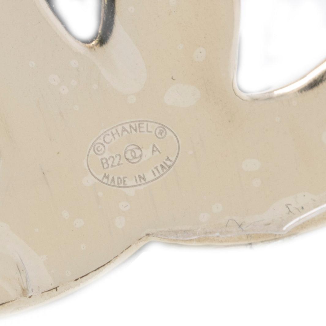 Chanel 2022 Black Enamel CC Brooch w/ Box