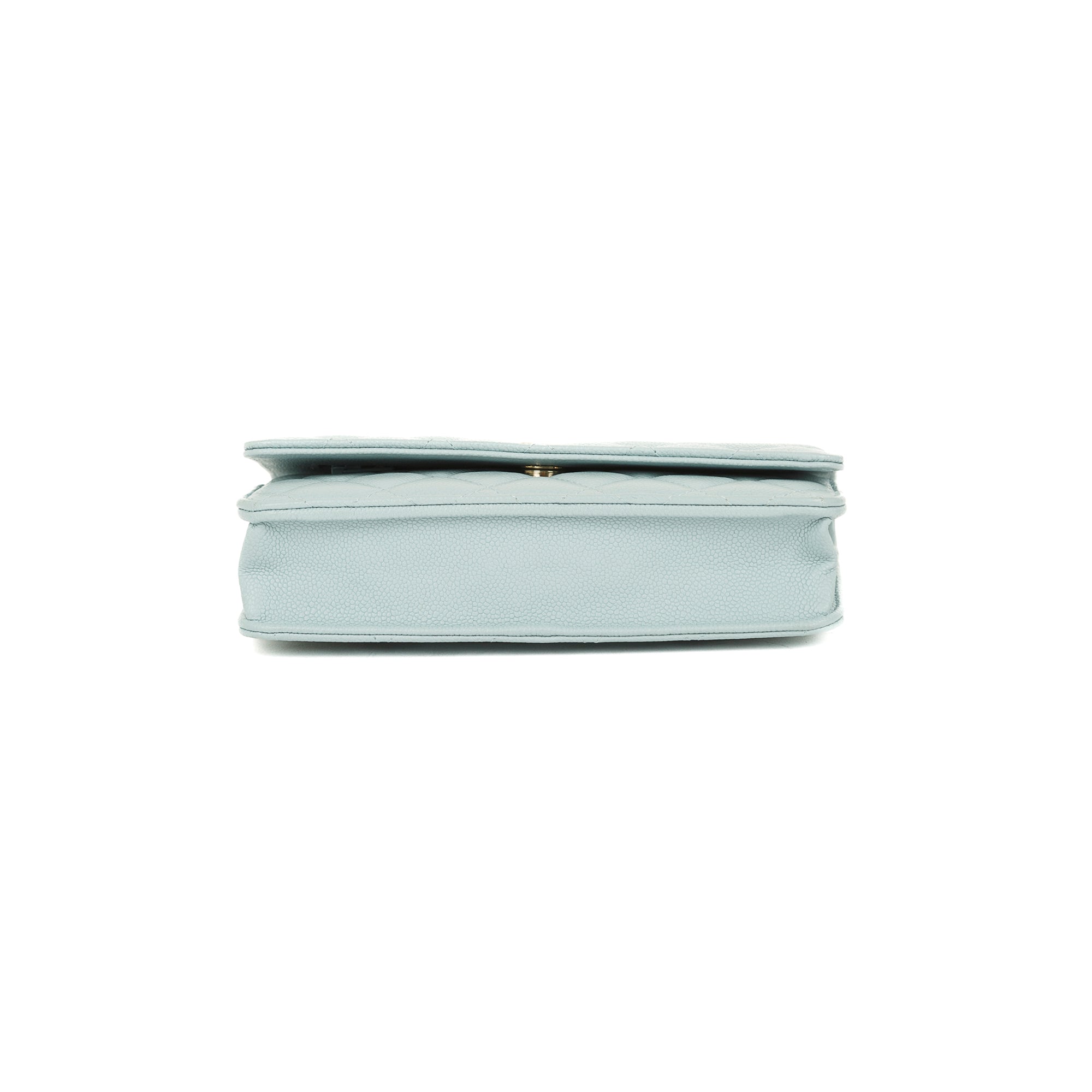 Chanel 2022 Blue Caviar Tiny CC Wallet on Chain w/ Box