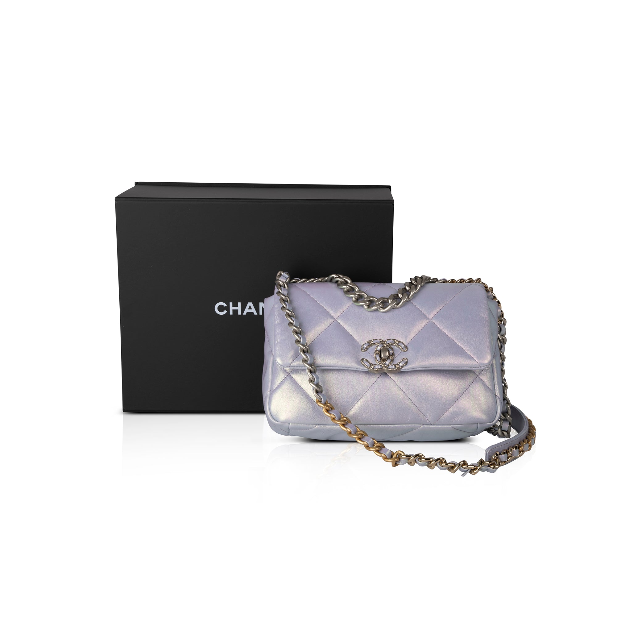 Chanel 2022 Iridescent Medium 19 Flap Bag w/ Box