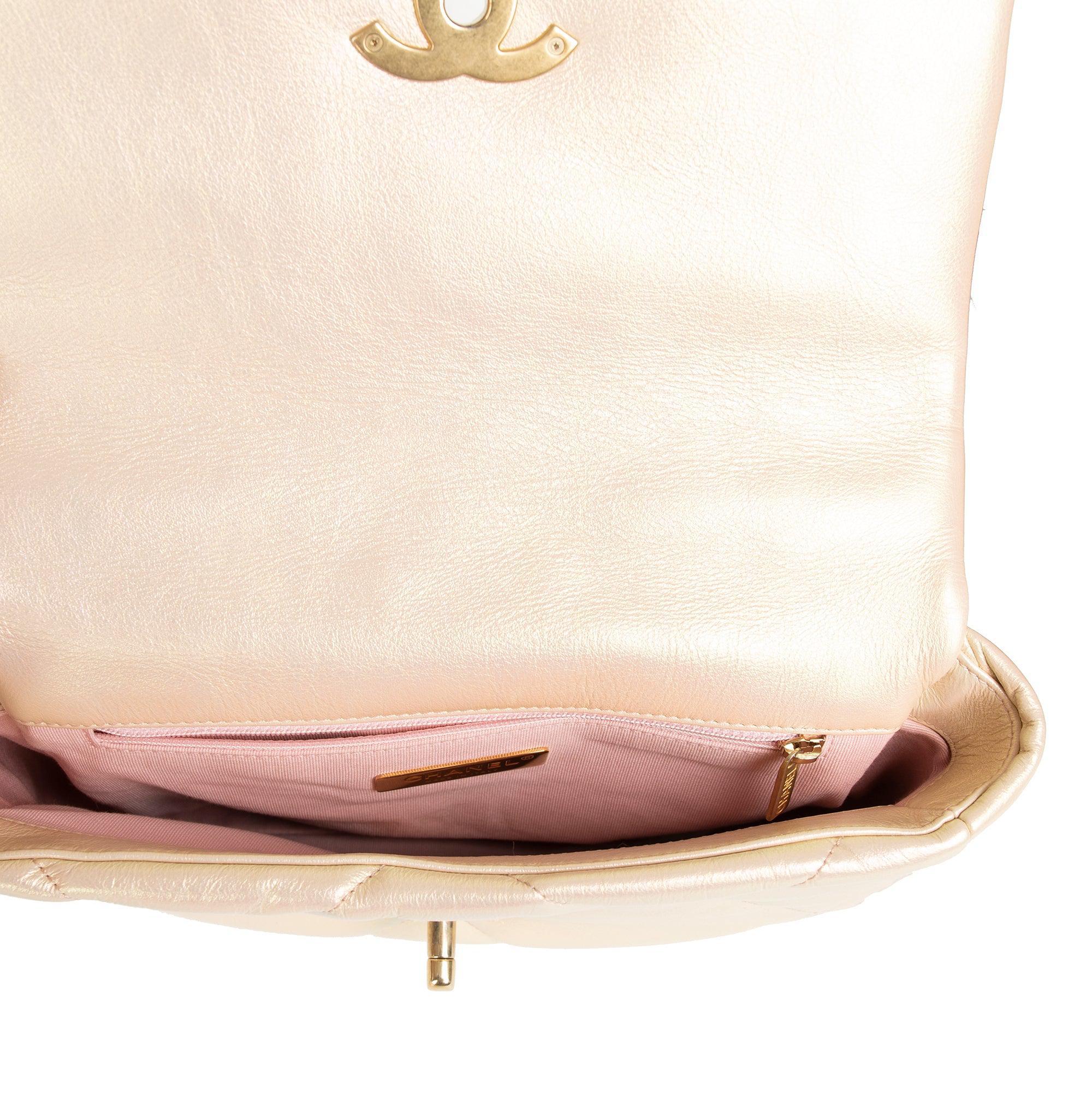 Chanel 2022 Rose Iridescent Medium 19 Flap Bag w/ Box & Receipt