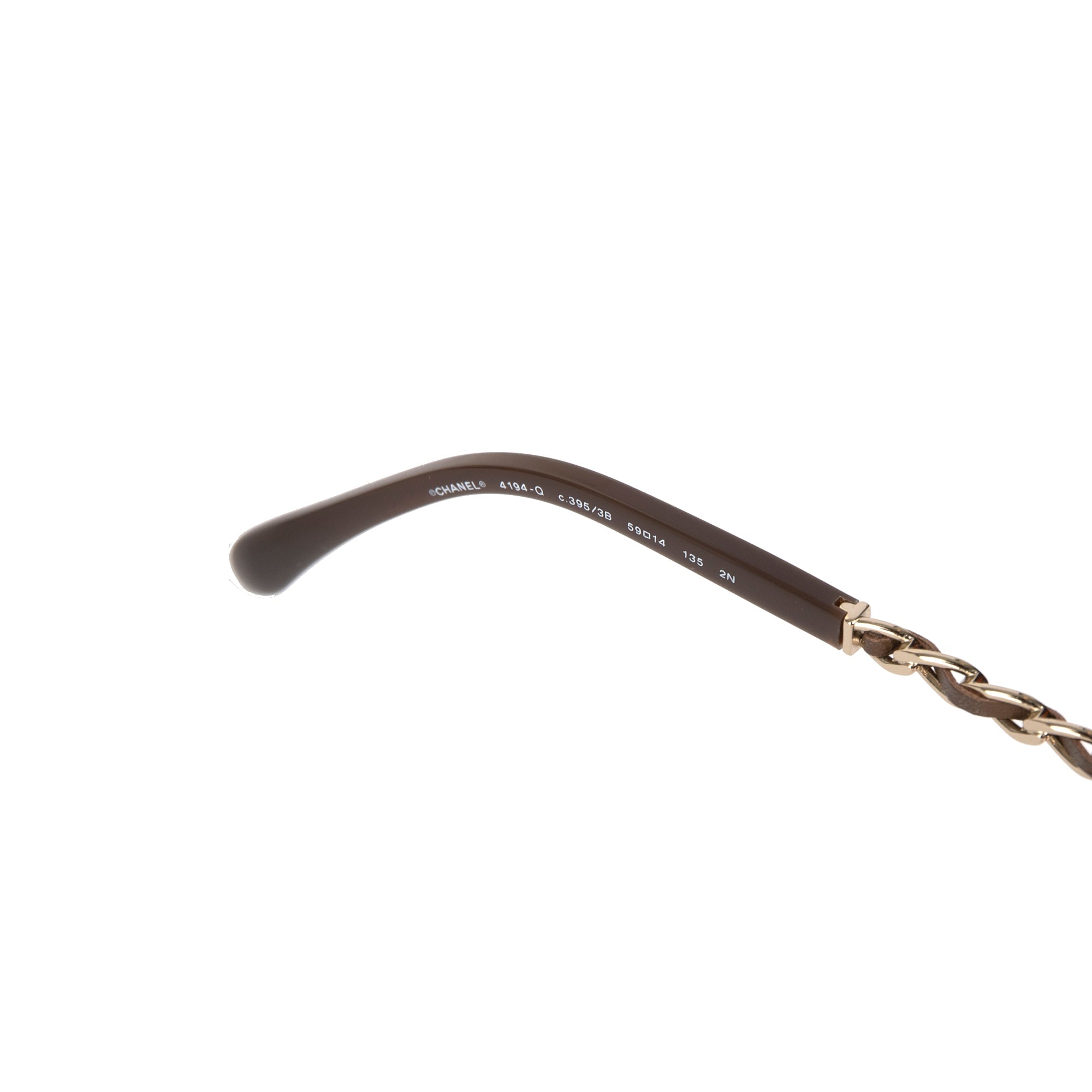 Chanel 4194-Q Chain-Link Aviator Sunglasses w/ Case