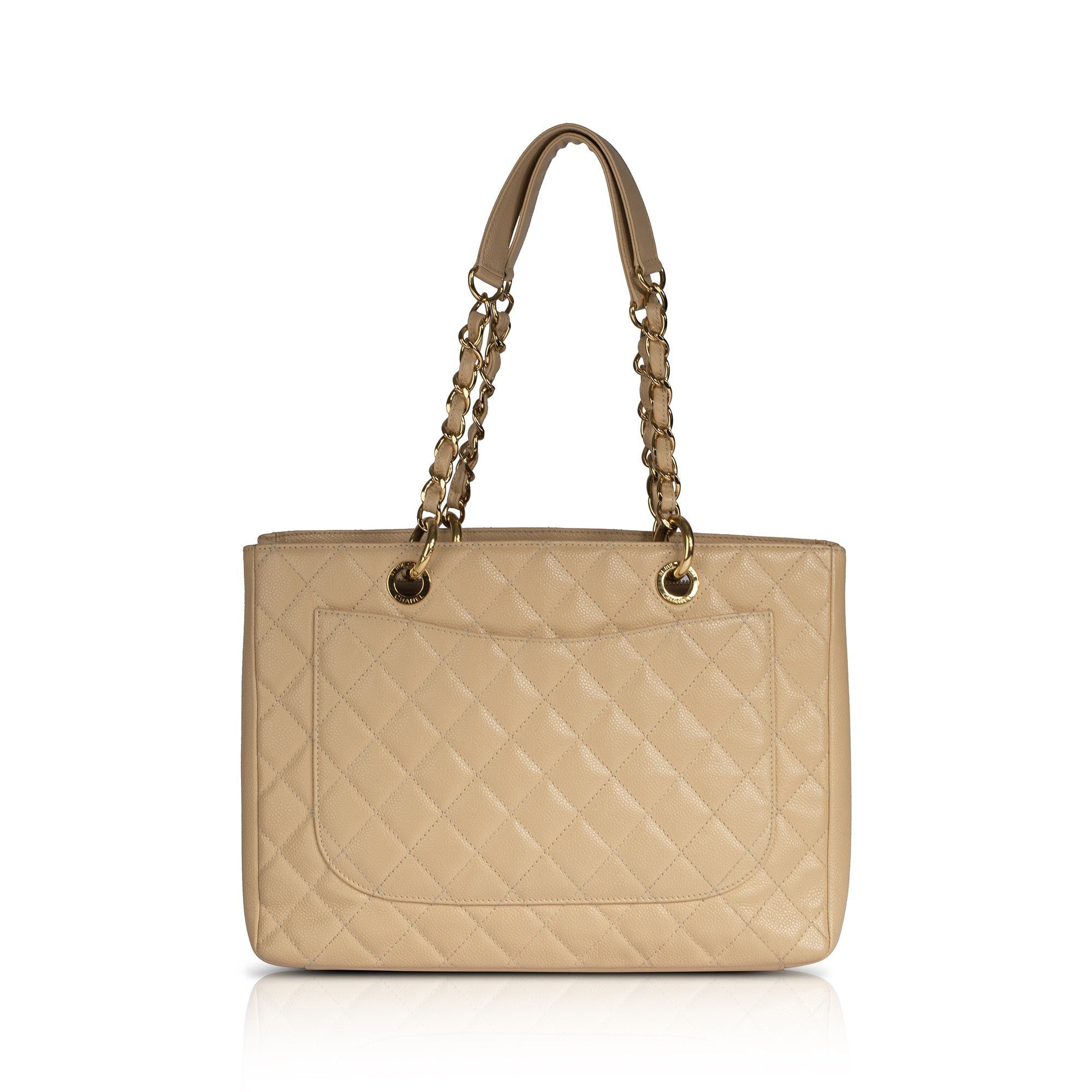 Chanel Beige Caviar Leather Grand Shopping Tote (GST)