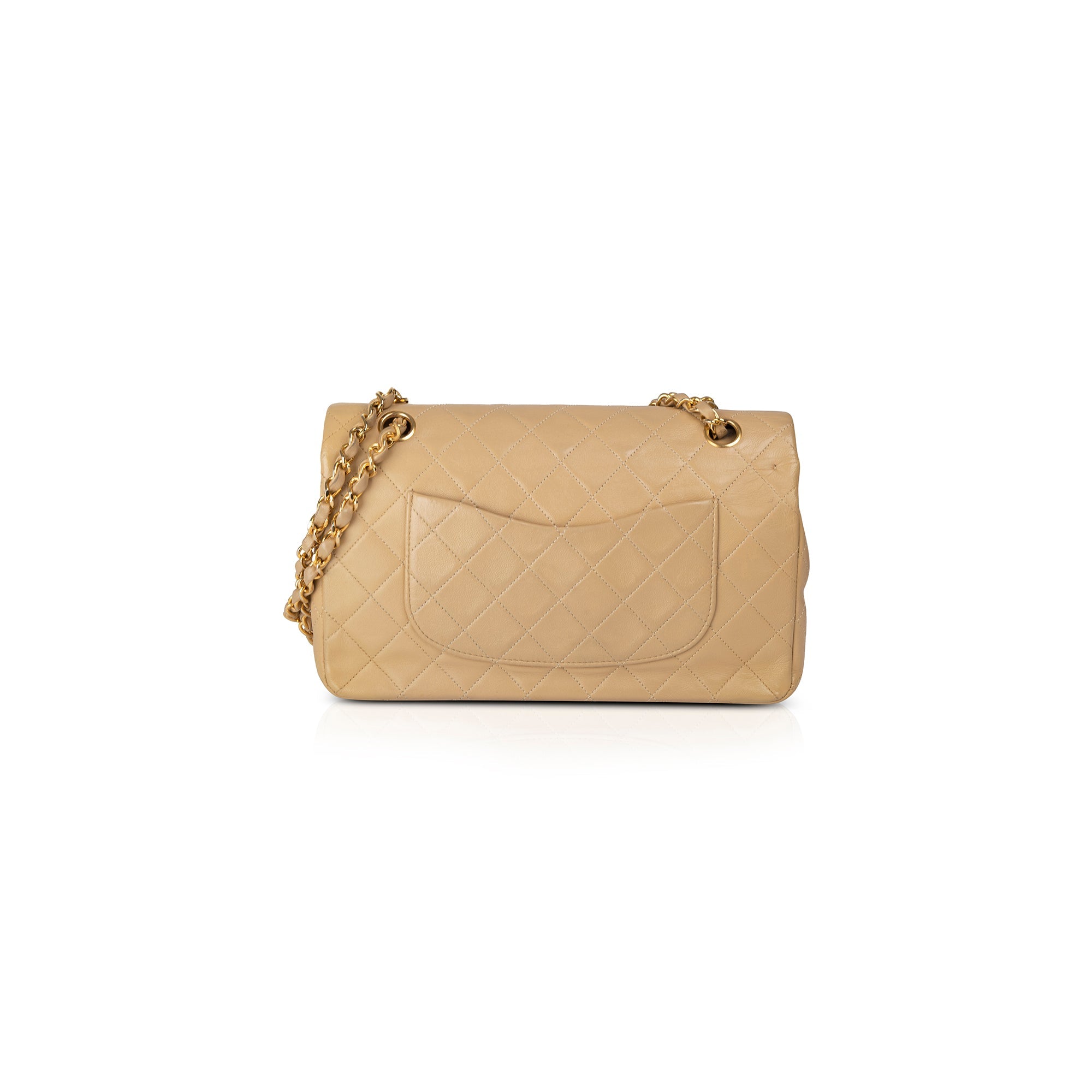 Chanel Beige Lambskin Medium Classic Double Flap Bag