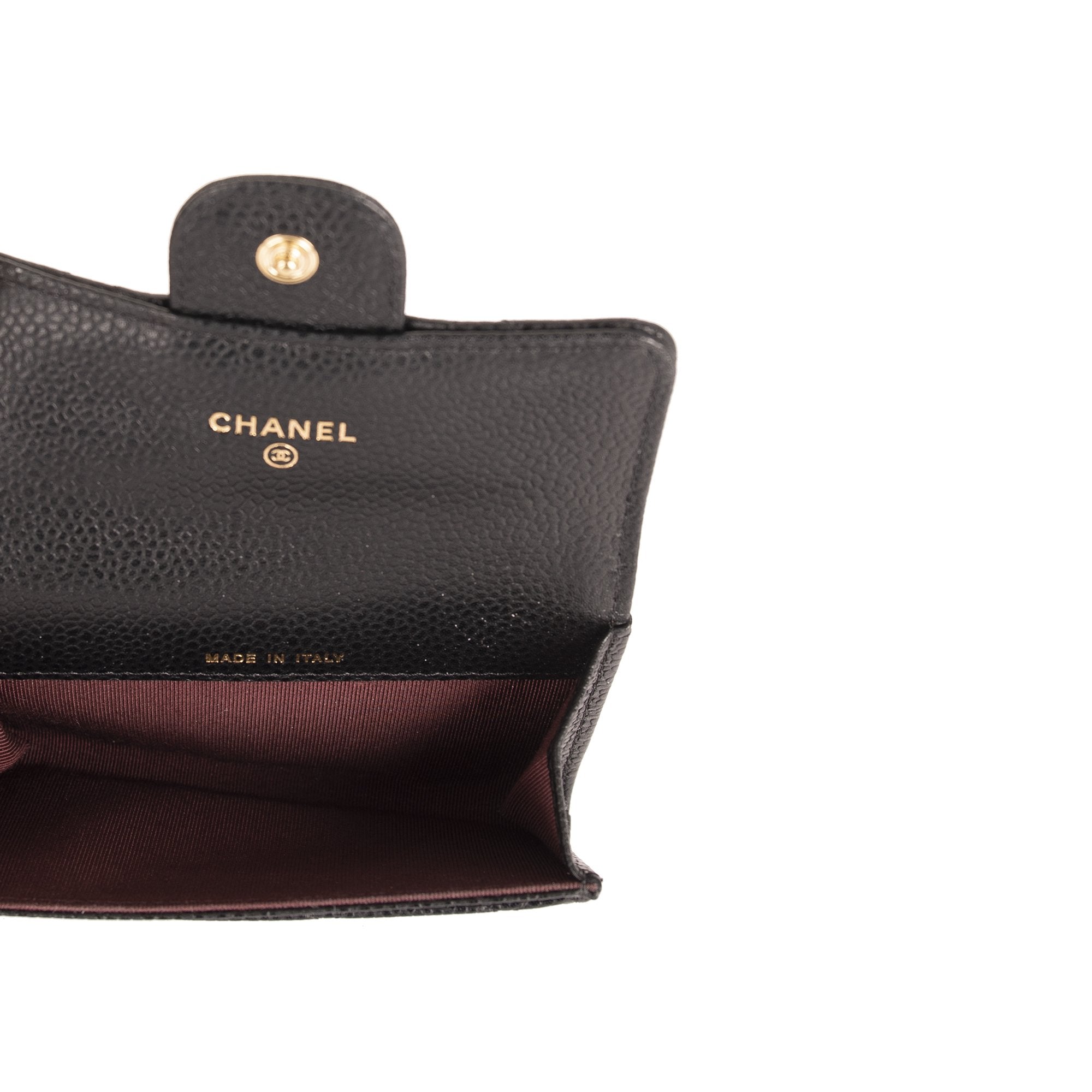 Chanel Black Caviar Classic Card Holder w/ Box & Authenticity Card