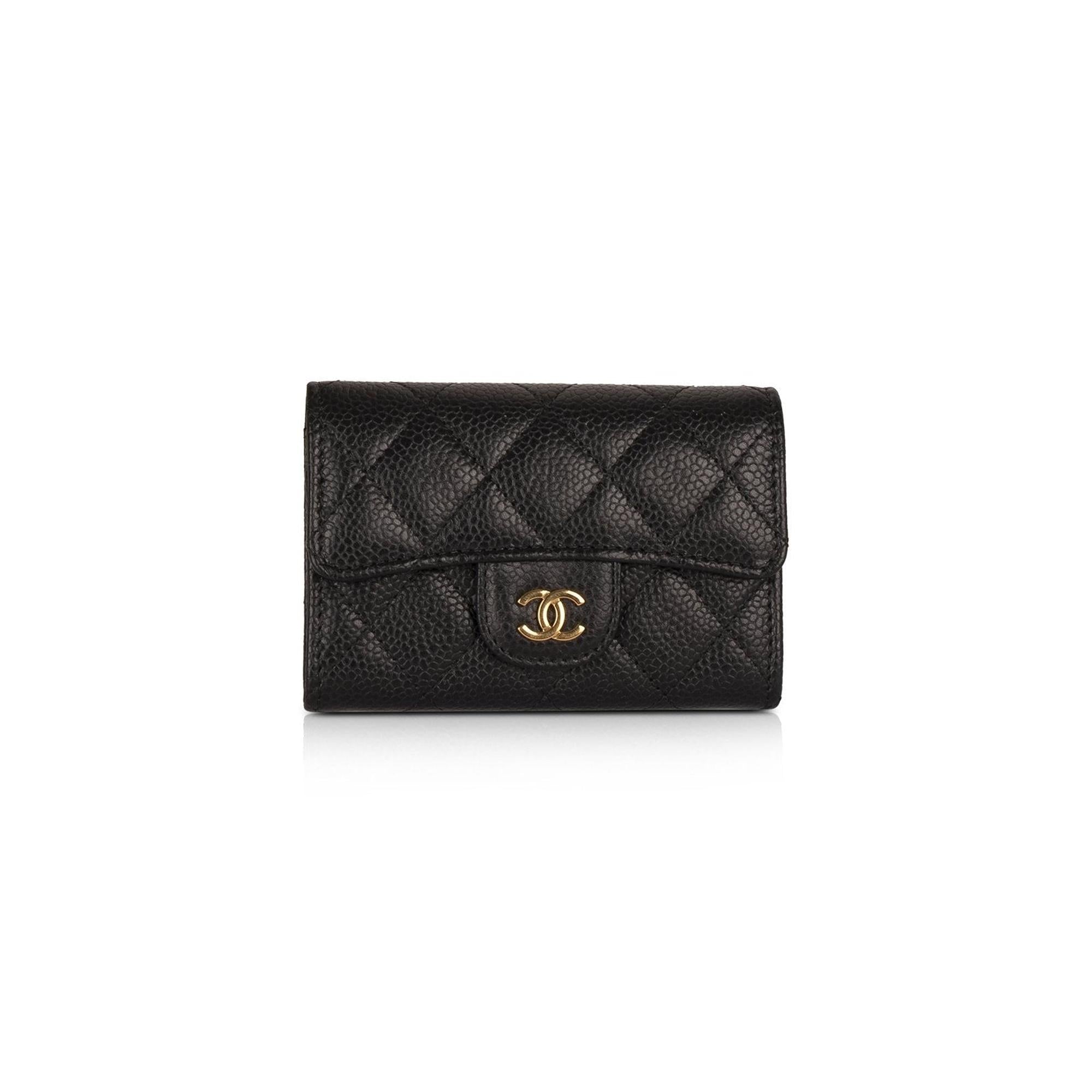 Chanel Black Caviar Classic Card Holder w/ Box & Authenticity Card
