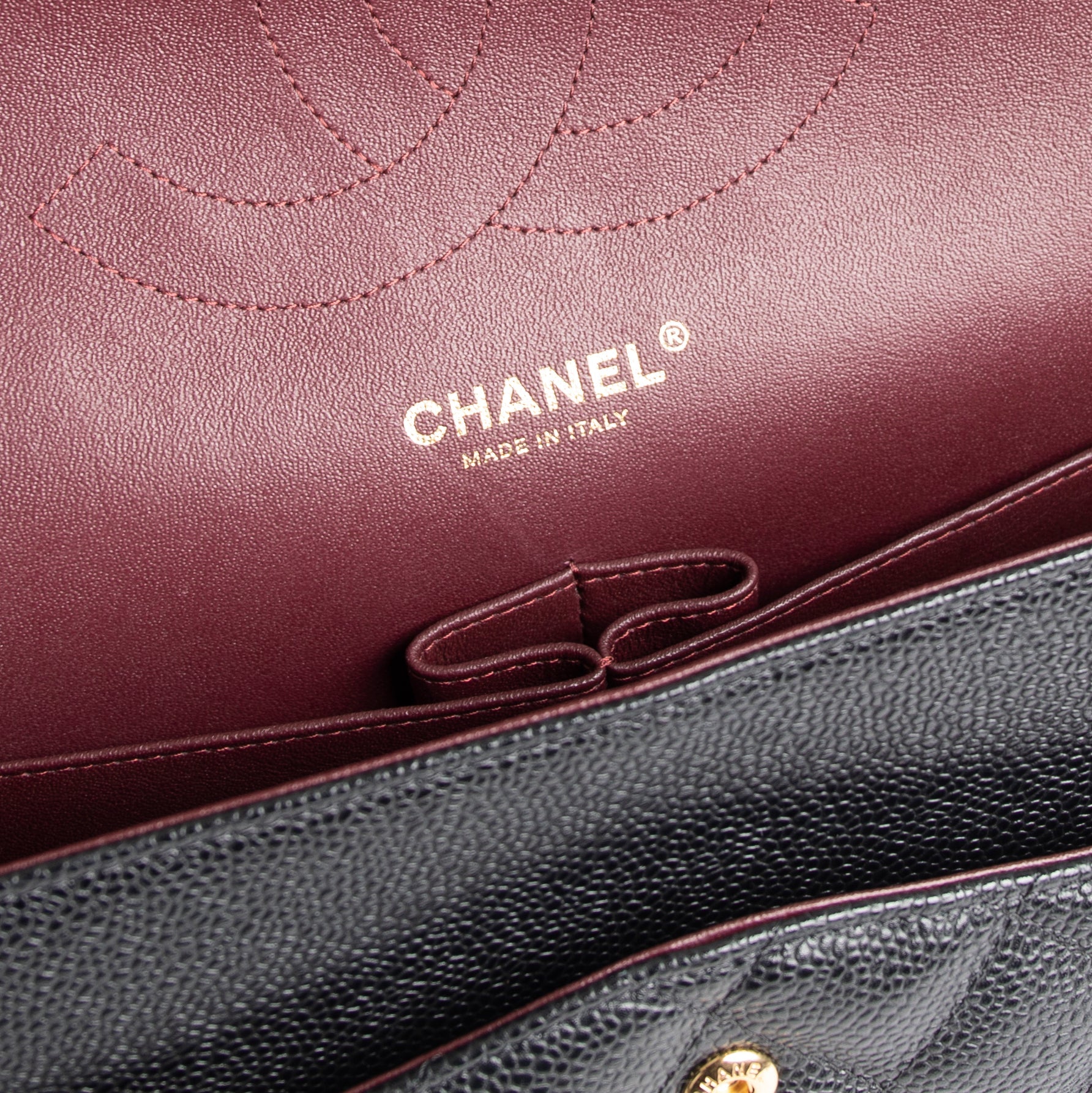 Chanel Black Caviar Classic Jumbo Double Flap Bag w/ Authenticity Card