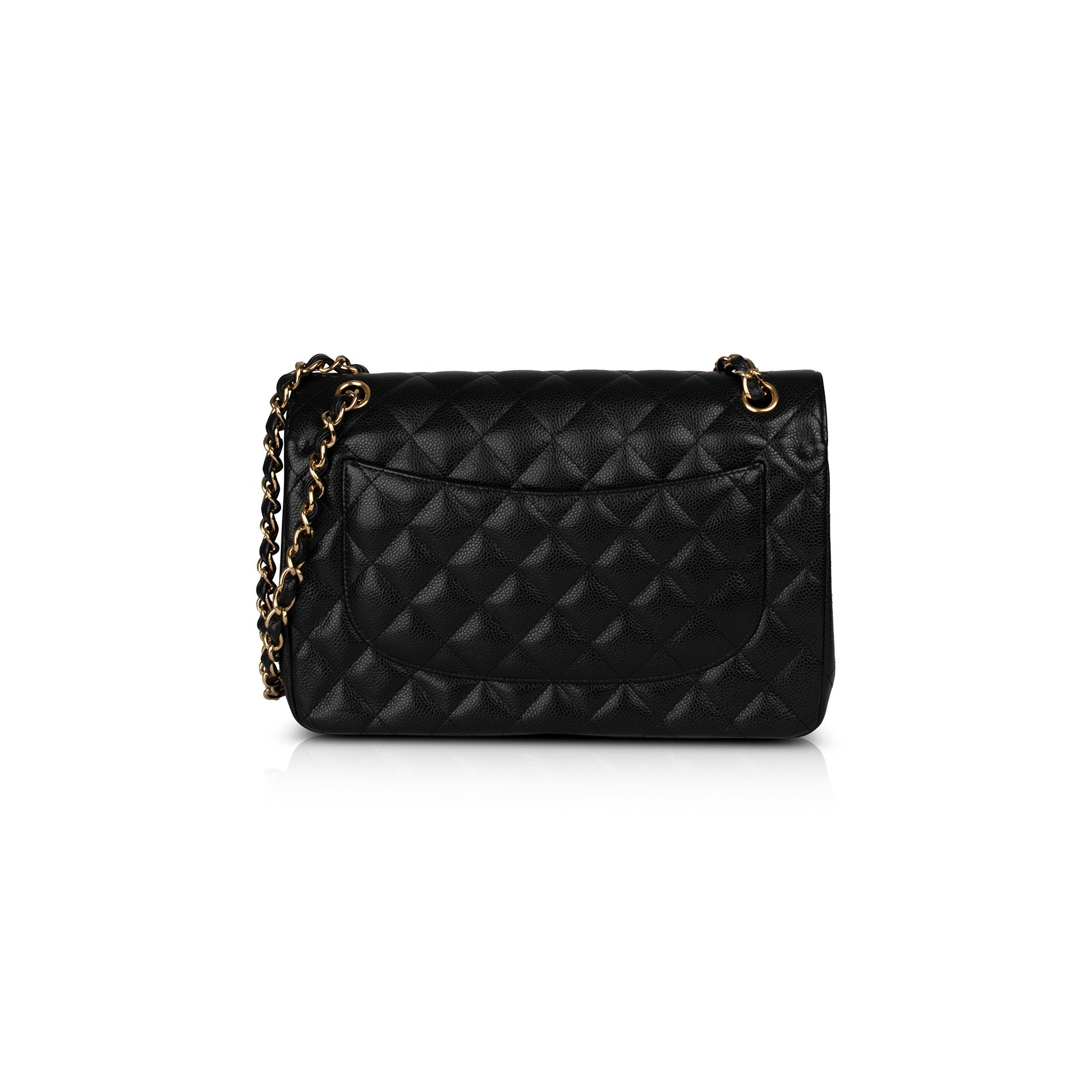 Chanel Black Caviar Classic Jumbo Double Flap Bag w/ Box & Authenticity Card