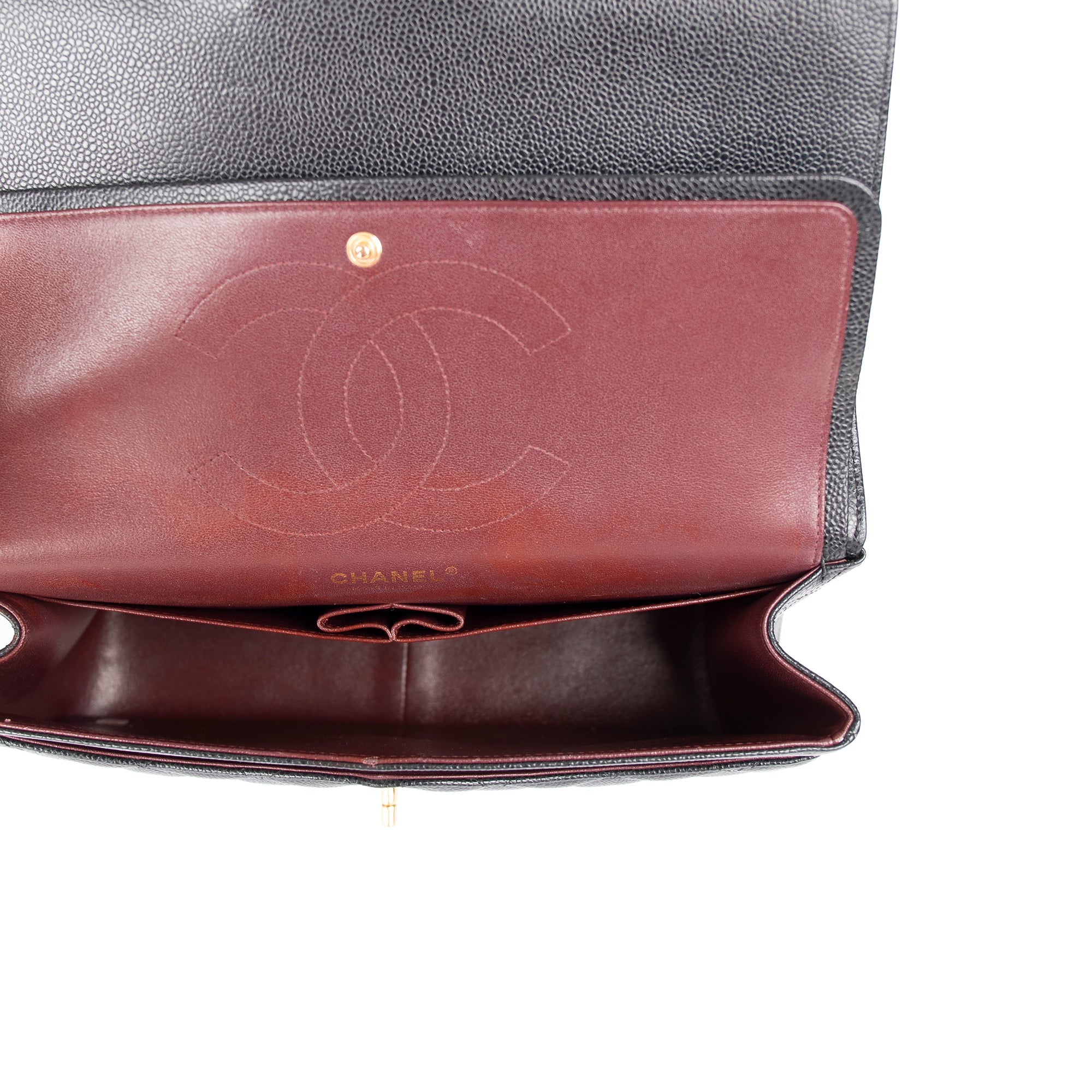Chanel Black Caviar Classic Jumbo Double Flap Bag w/ Box & Authenticity Card