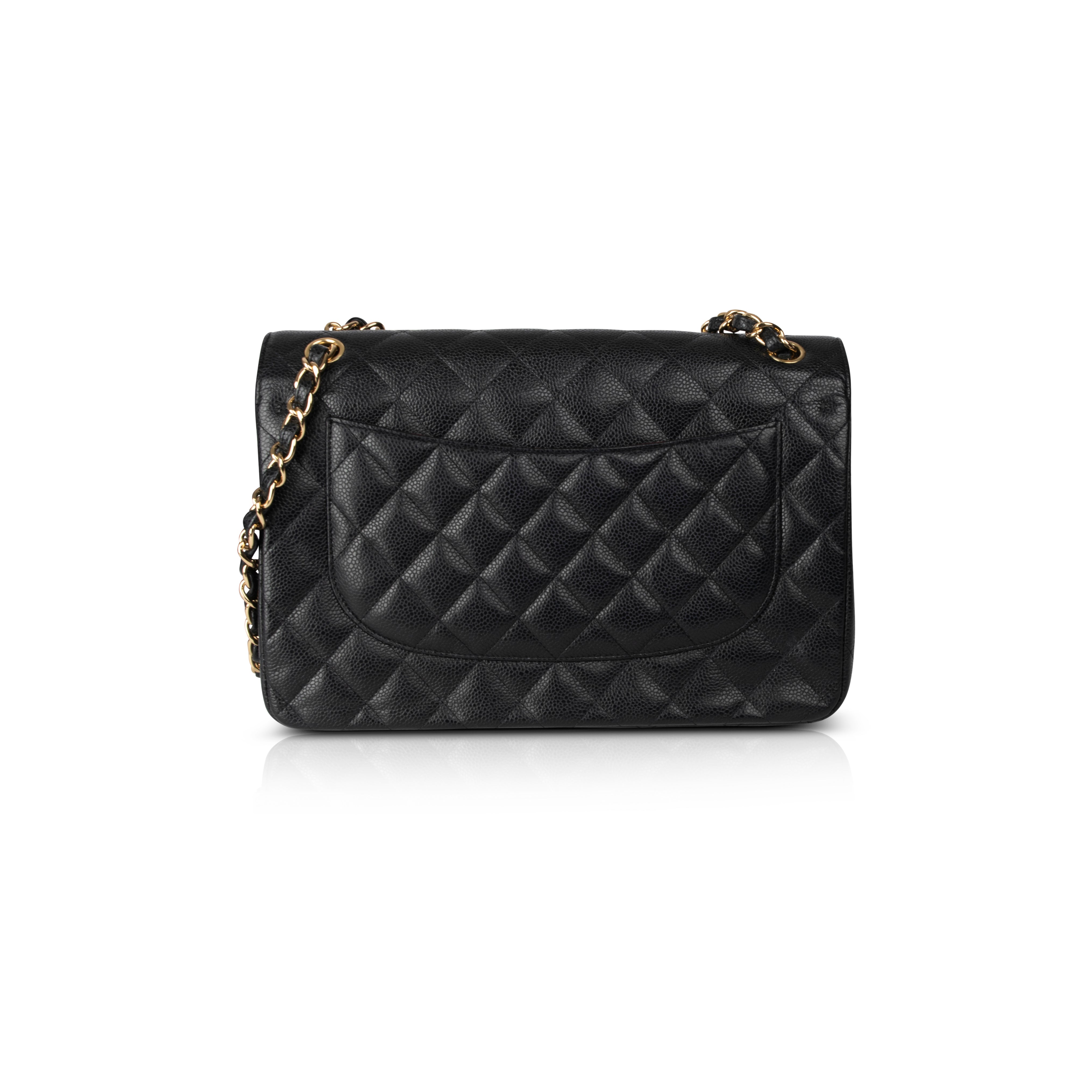 Chanel Black Caviar Classic Jumbo Double Flap Bag w/ Box, Receipt & Authenticity Card