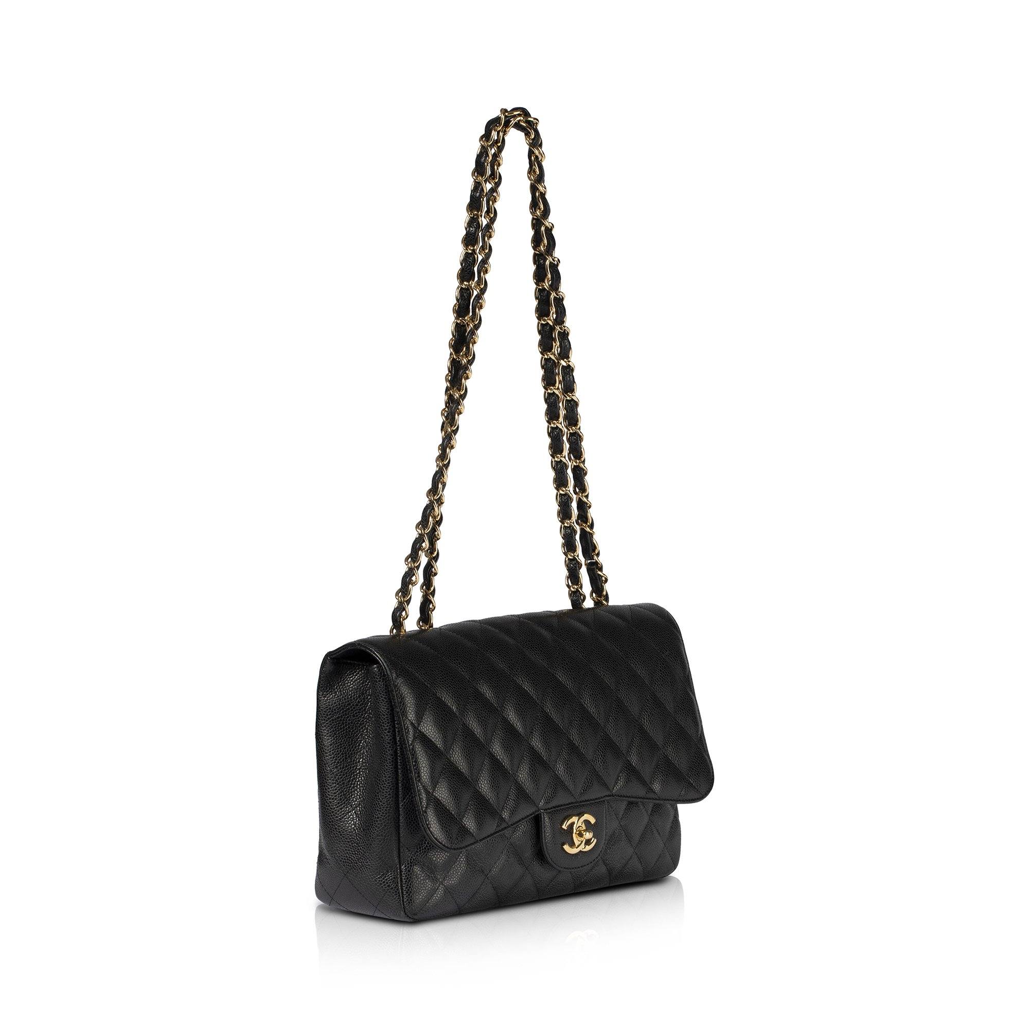 Chanel Black Caviar Classic Jumbo Single Flap Bag