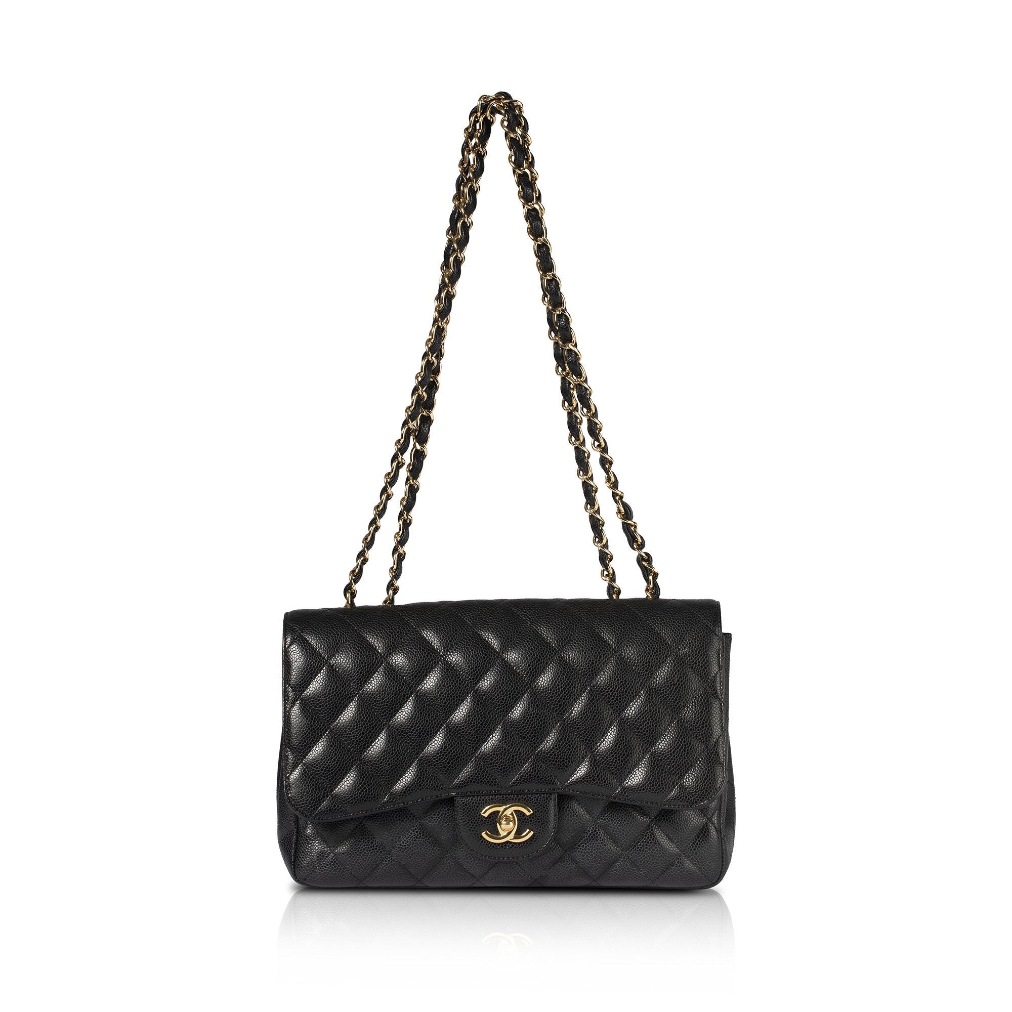 Chanel Black Caviar Classic Jumbo Single Flap Bag