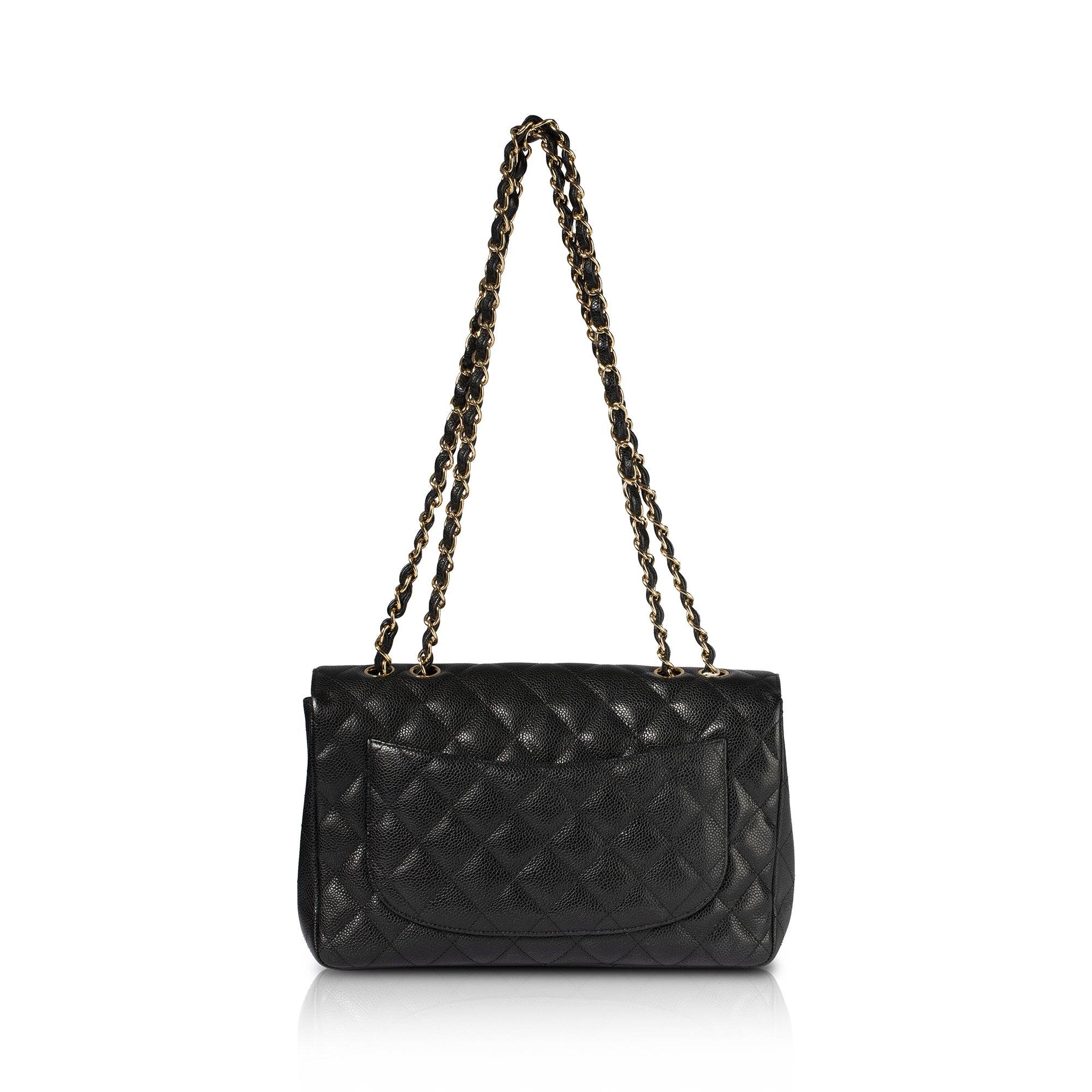 Chanel Black Caviar Classic Jumbo Single Flap Bag