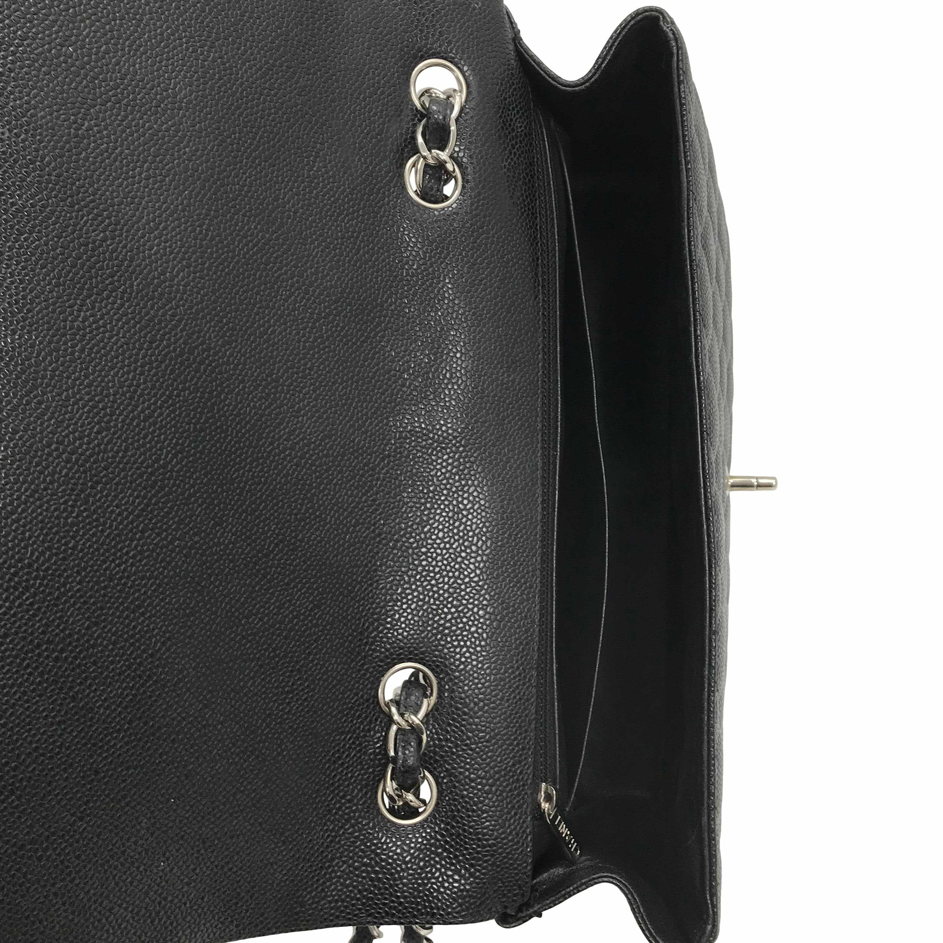 Chanel Black Caviar Classic Jumbo Single Flap Bag