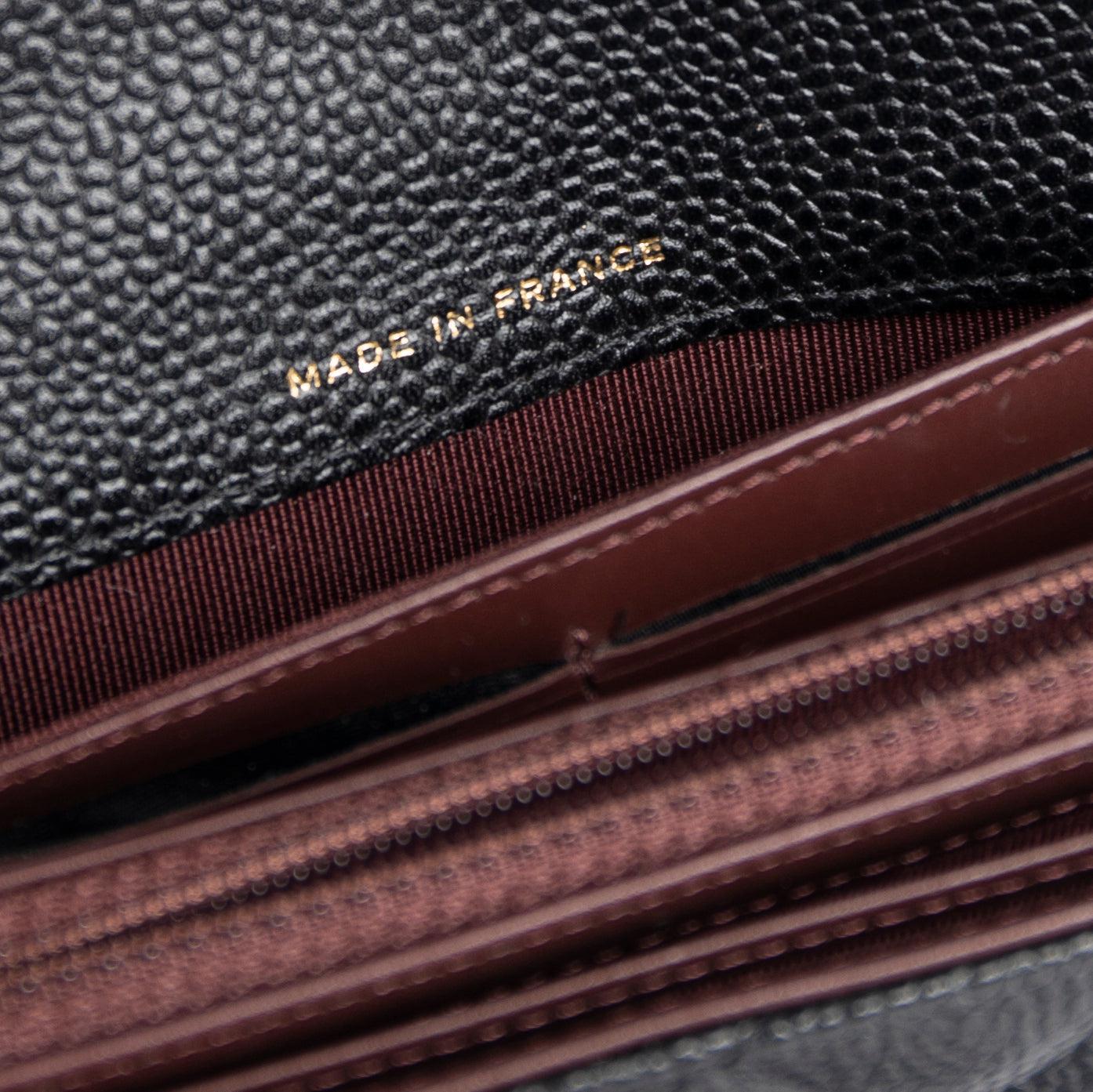 Chanel Black Caviar Classic Long Flap Wallet w/ Box & Authenticity Card