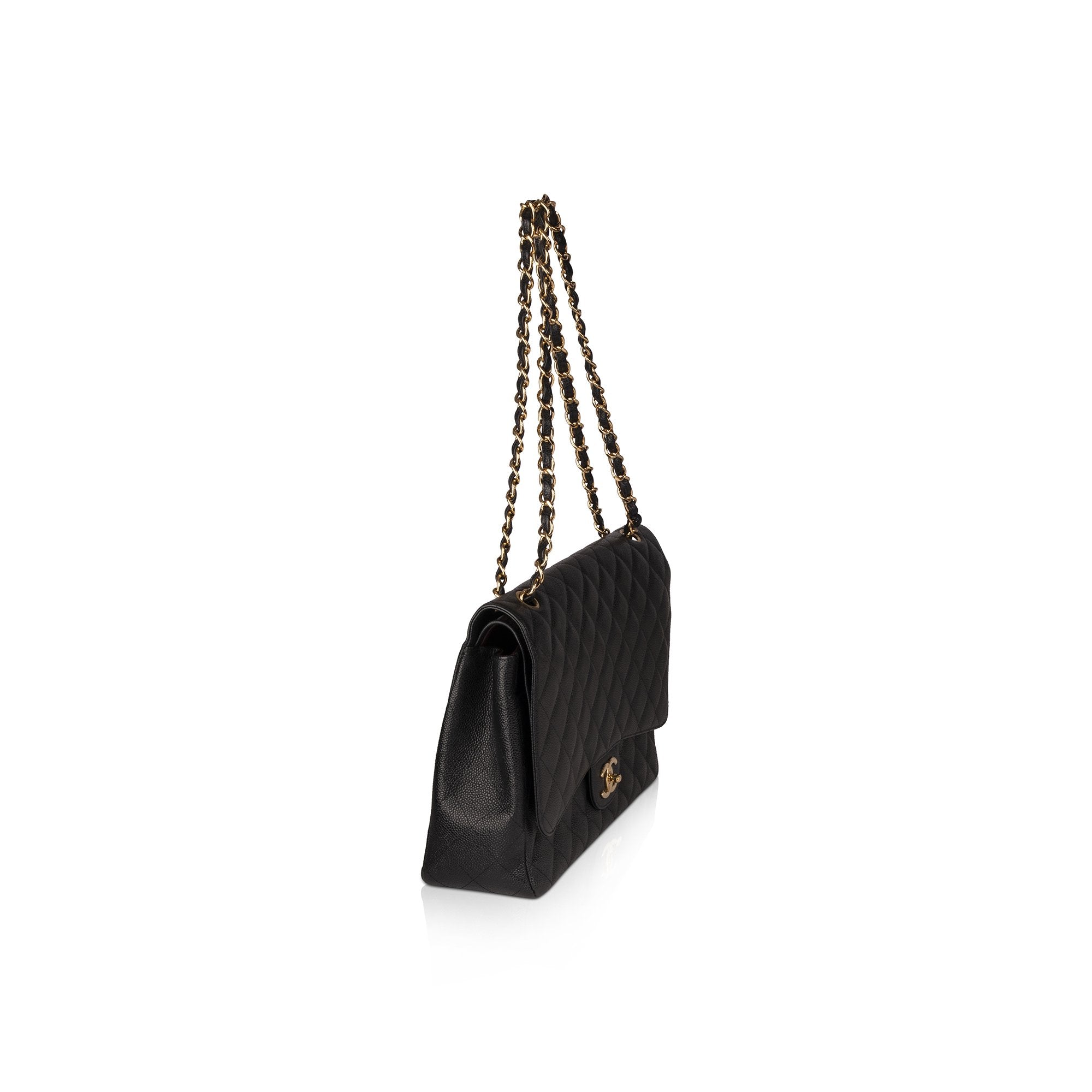 Chanel Black Caviar Classic Maxi Double Flap Bag