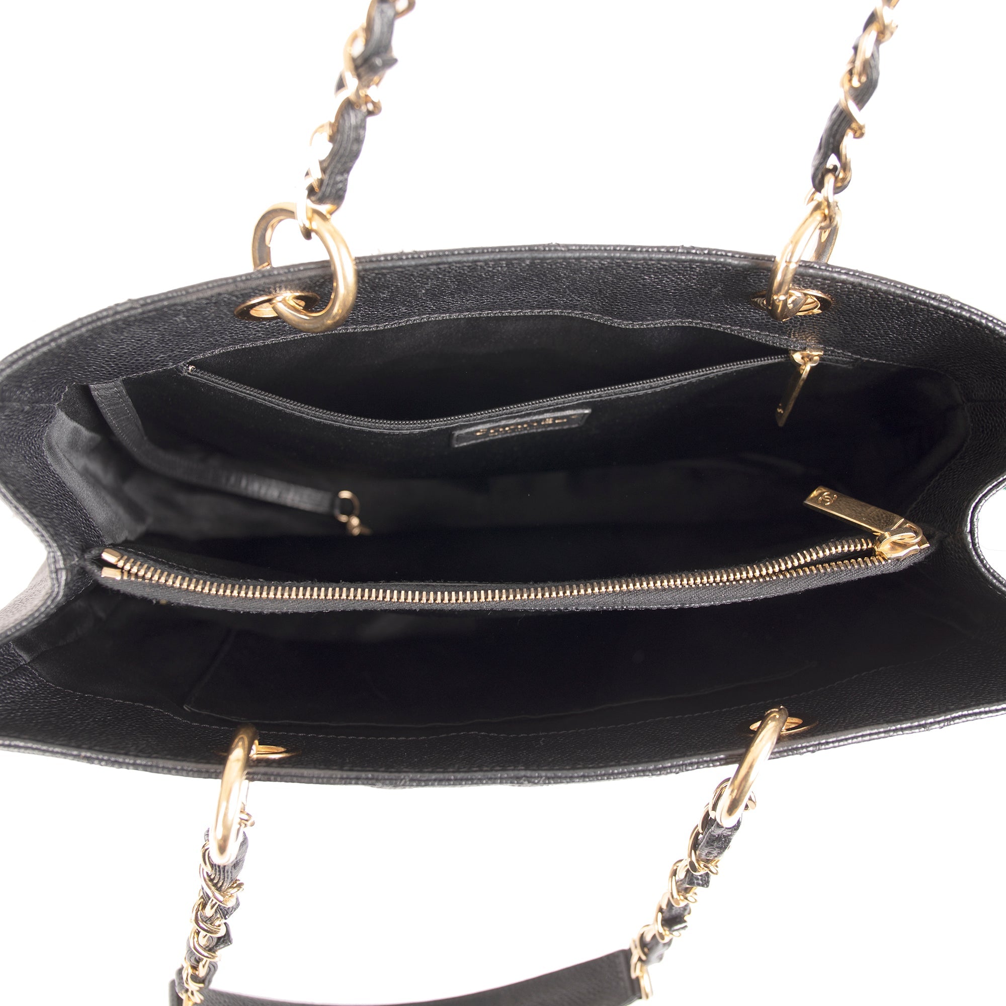 Chanel Black Caviar Leather Grand Shopping Tote (GST) w/ Authenticity Card