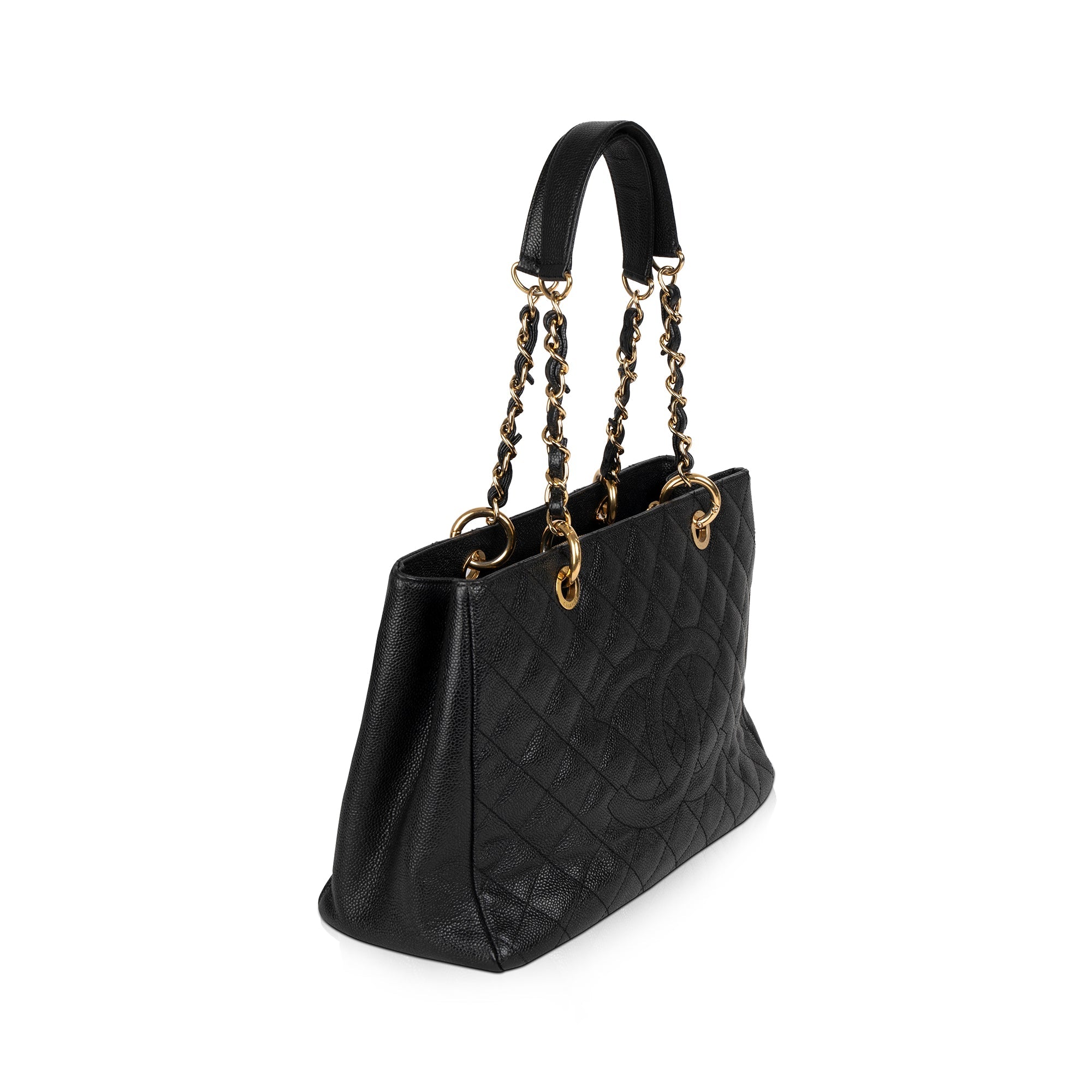 Chanel Black Caviar Leather Grand Shopping Tote (GST) w/ Authenticity Card