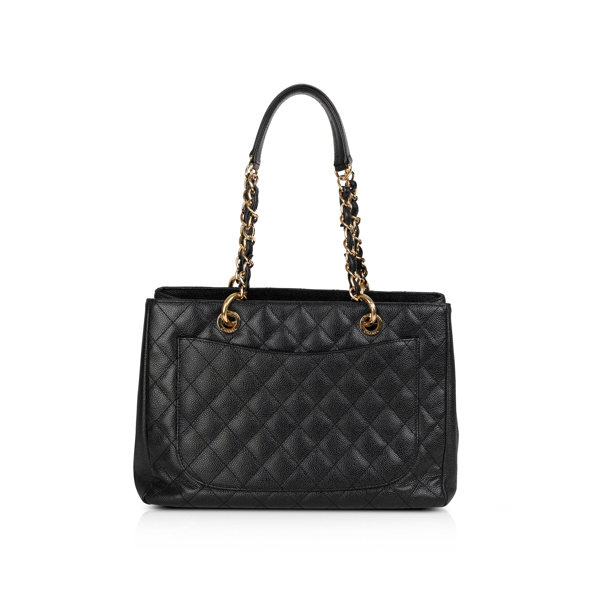 Chanel Black Caviar Leather Grand Shopping Tote (GST) w/ Authenticity Card
