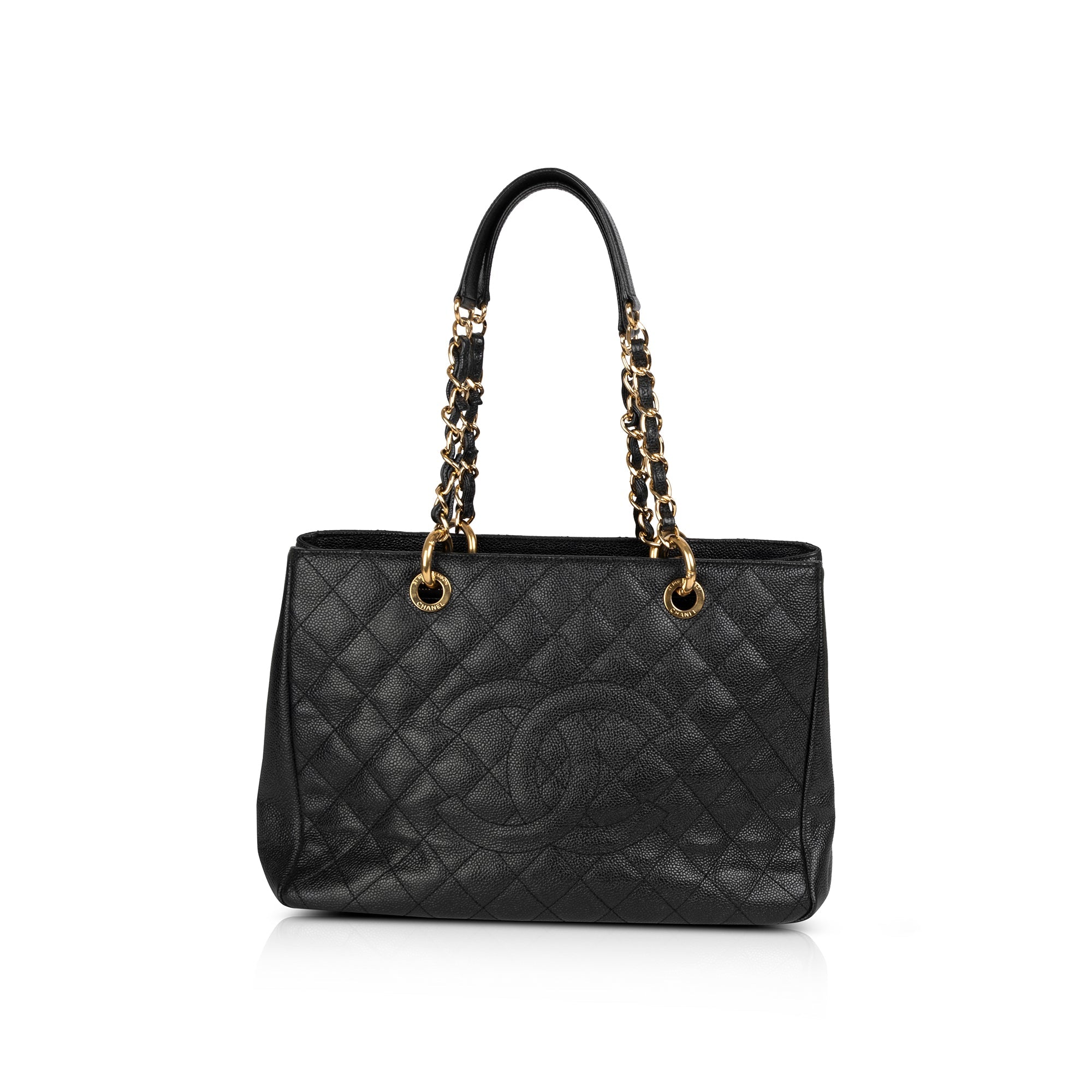 Chanel Black Caviar Leather Grand Shopping Tote (GST) w/ Authenticity Card