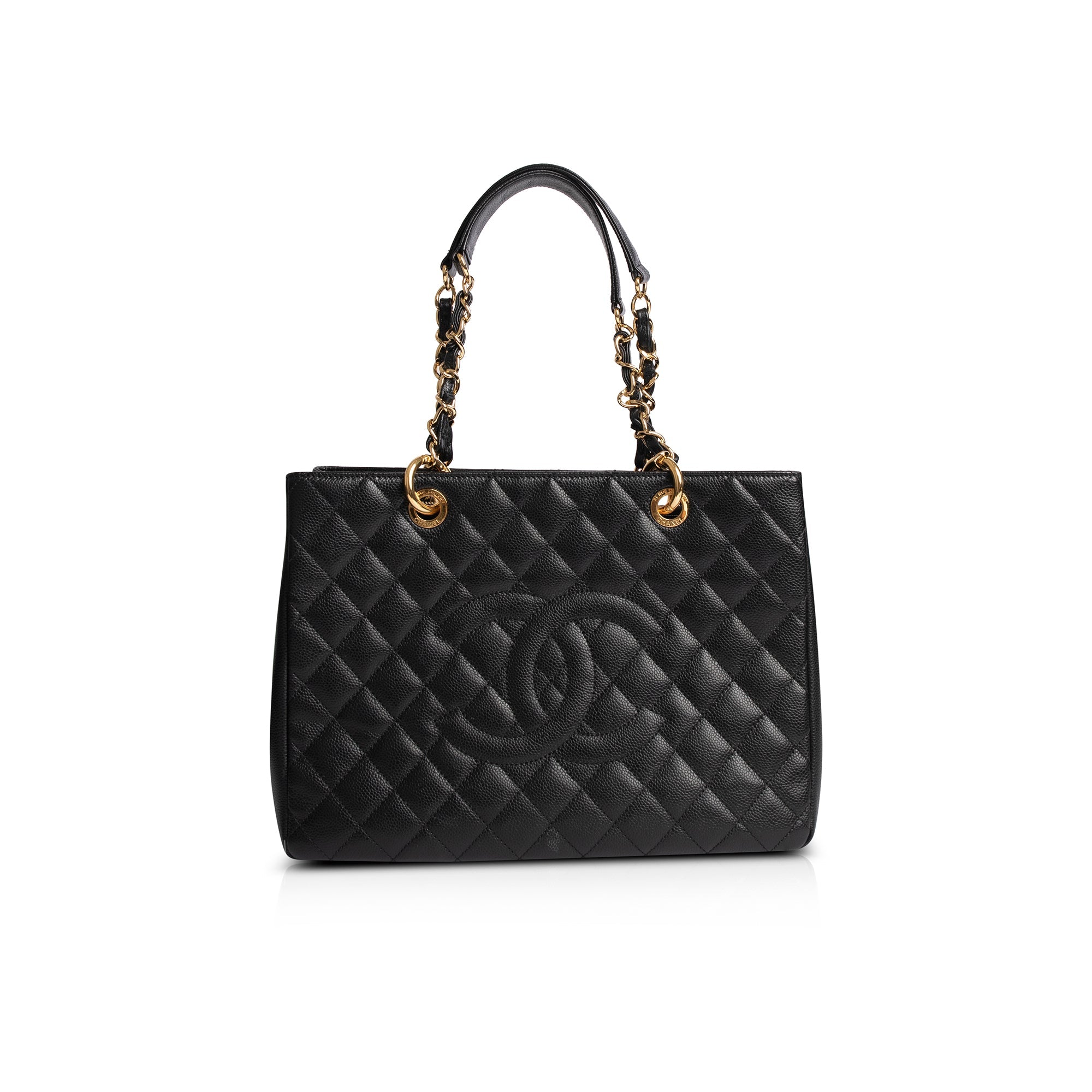 Chanel Black Caviar Leather Grand Shopping Tote (GST) w/ Box