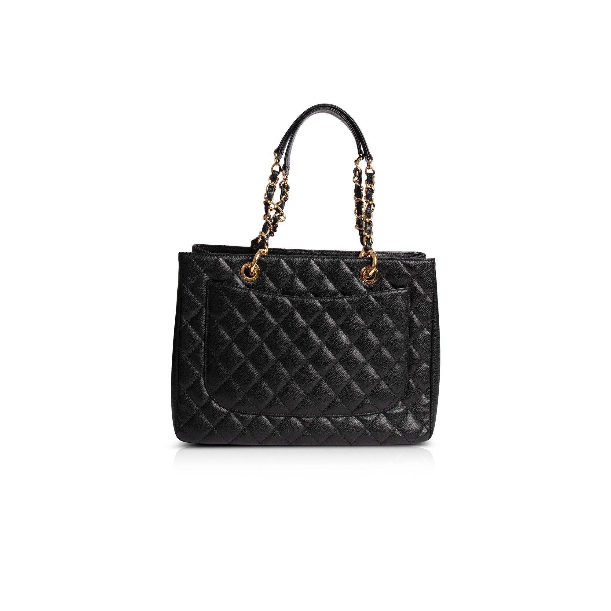 Chanel Black Caviar Leather Grand Shopping Tote (GST) w/ Box