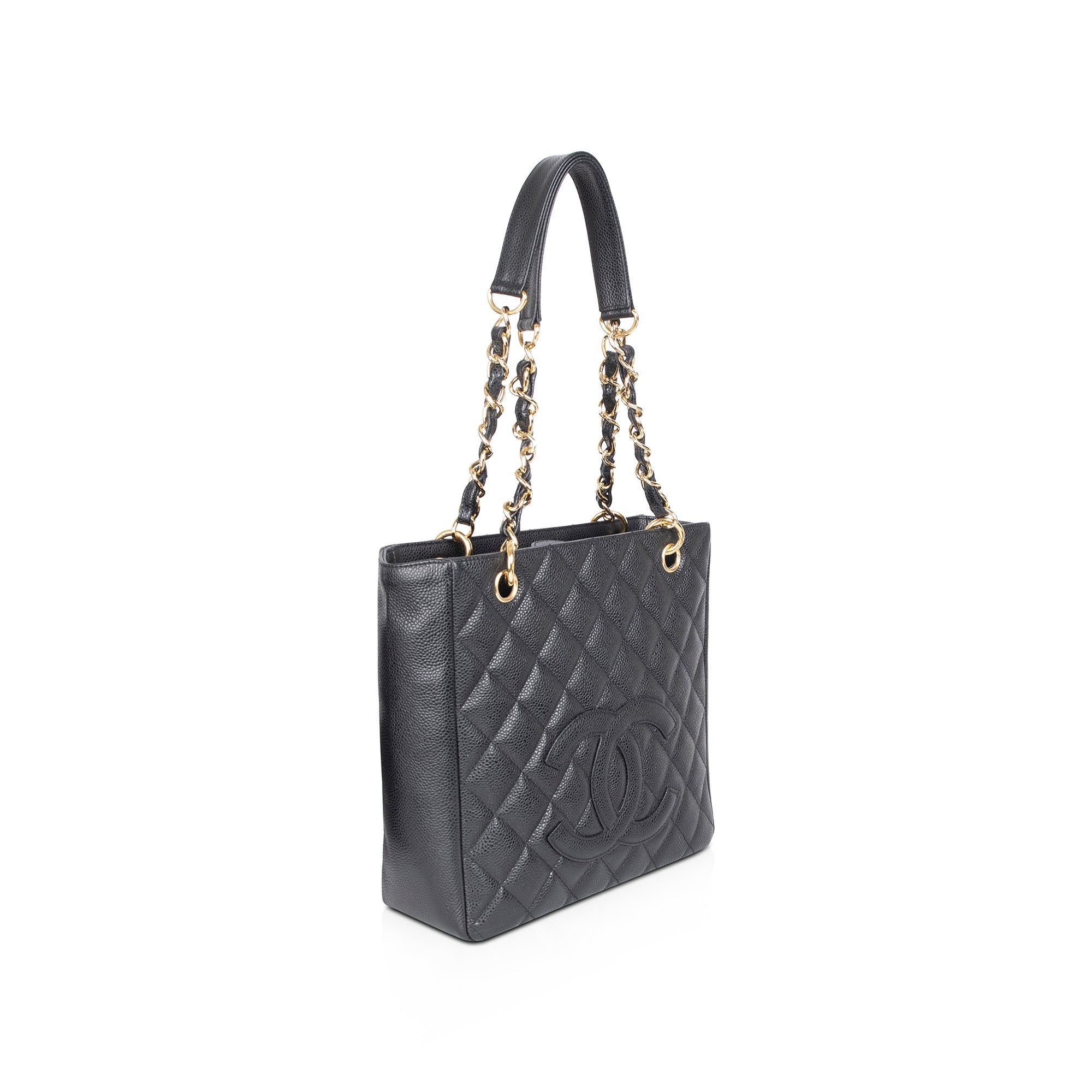 Chanel Black Caviar Leather Petite Shopping Tote