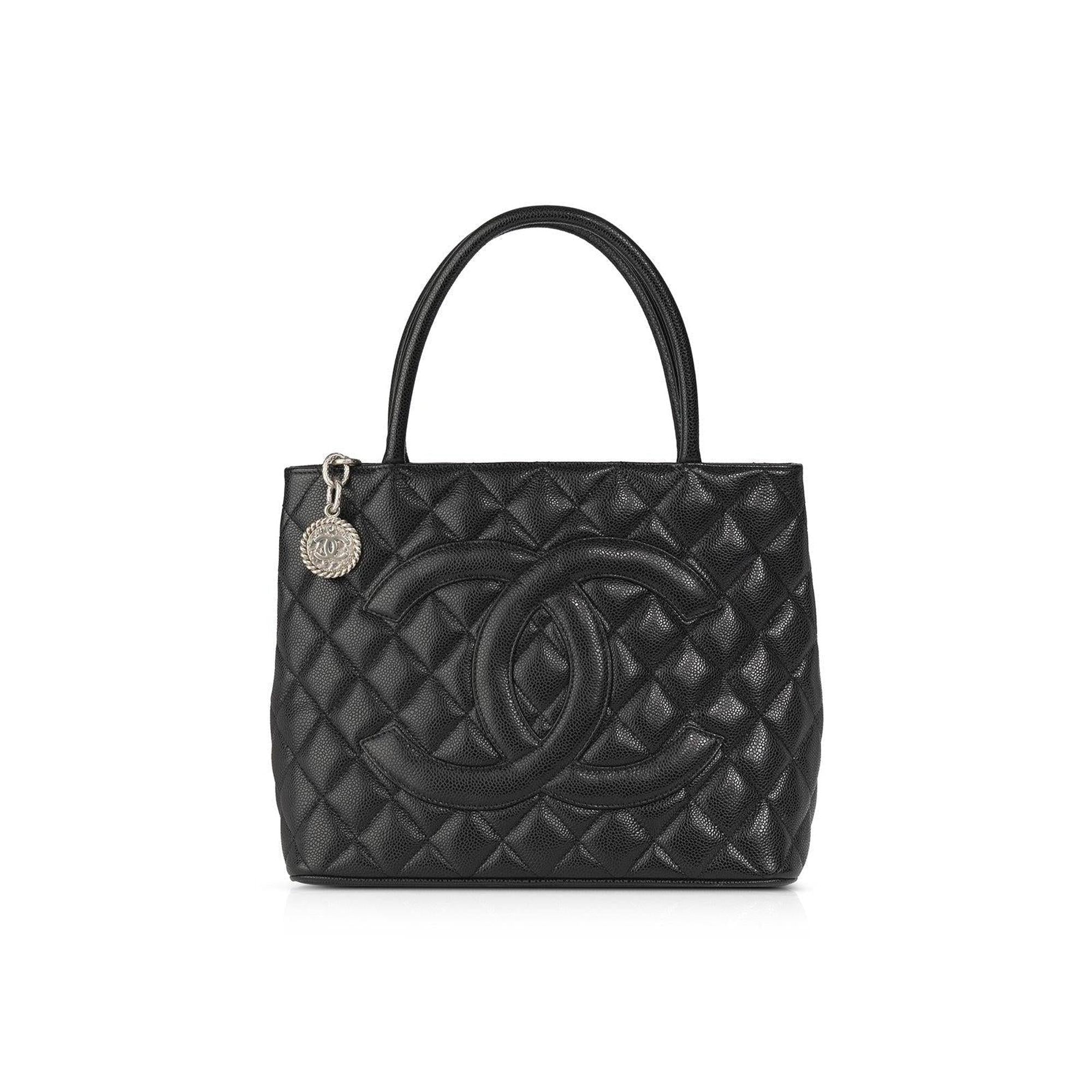 Chanel Black Caviar Medallion Tote