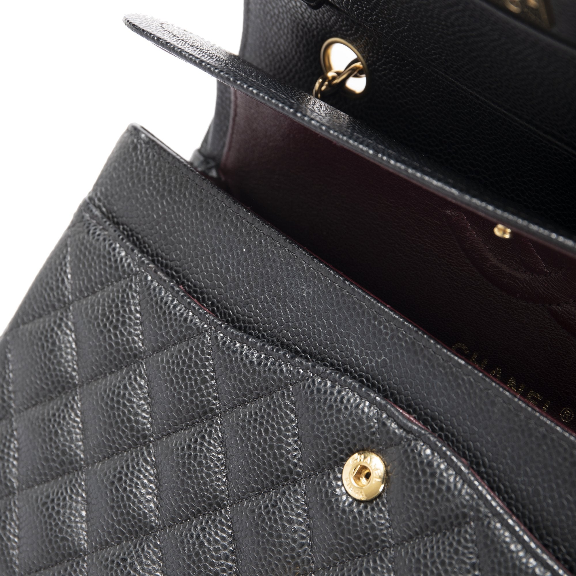 Chanel Black Caviar Medium Classic Double Flap Bag w/ Box