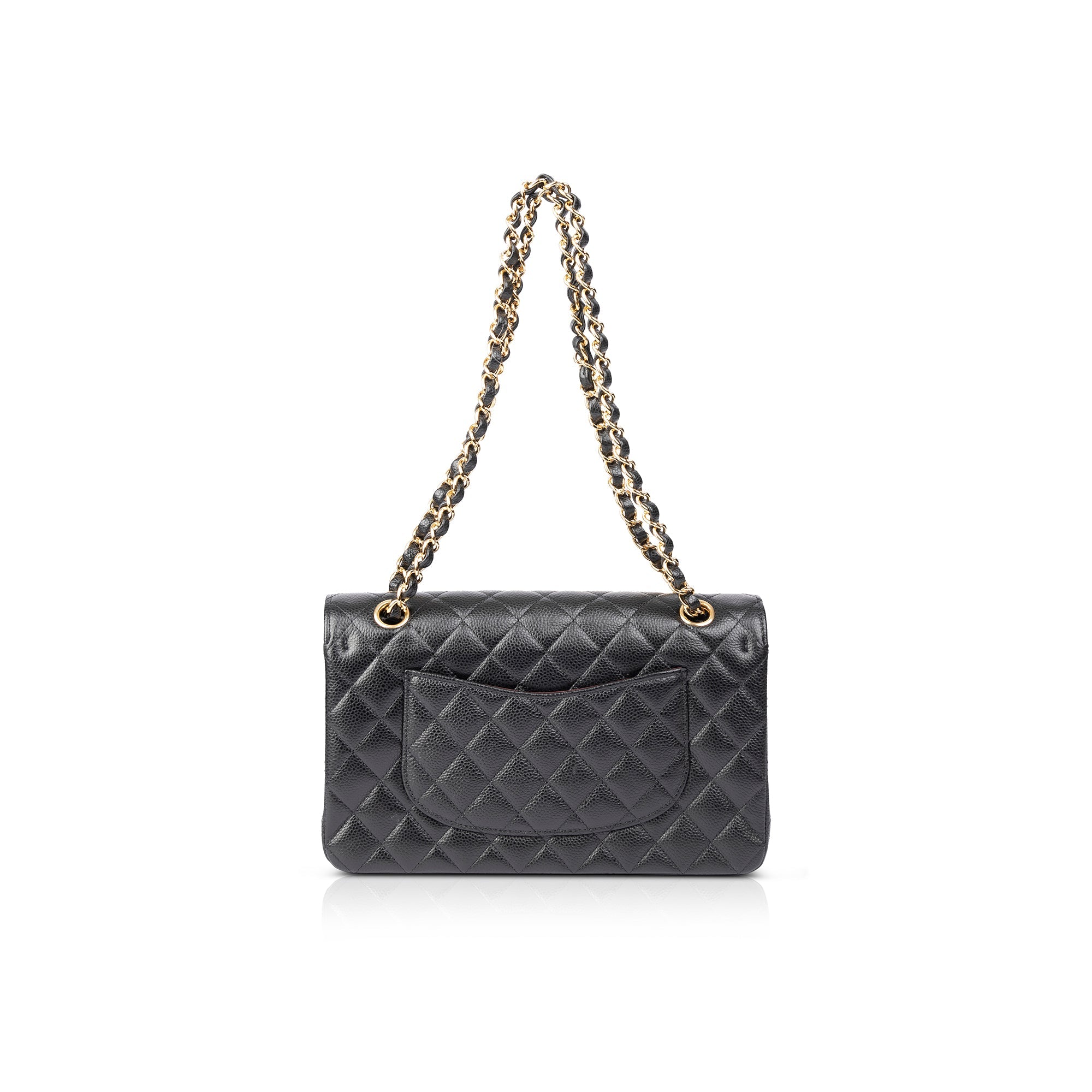 Chanel Black Caviar Medium Classic Double Flap Bag w/ Box