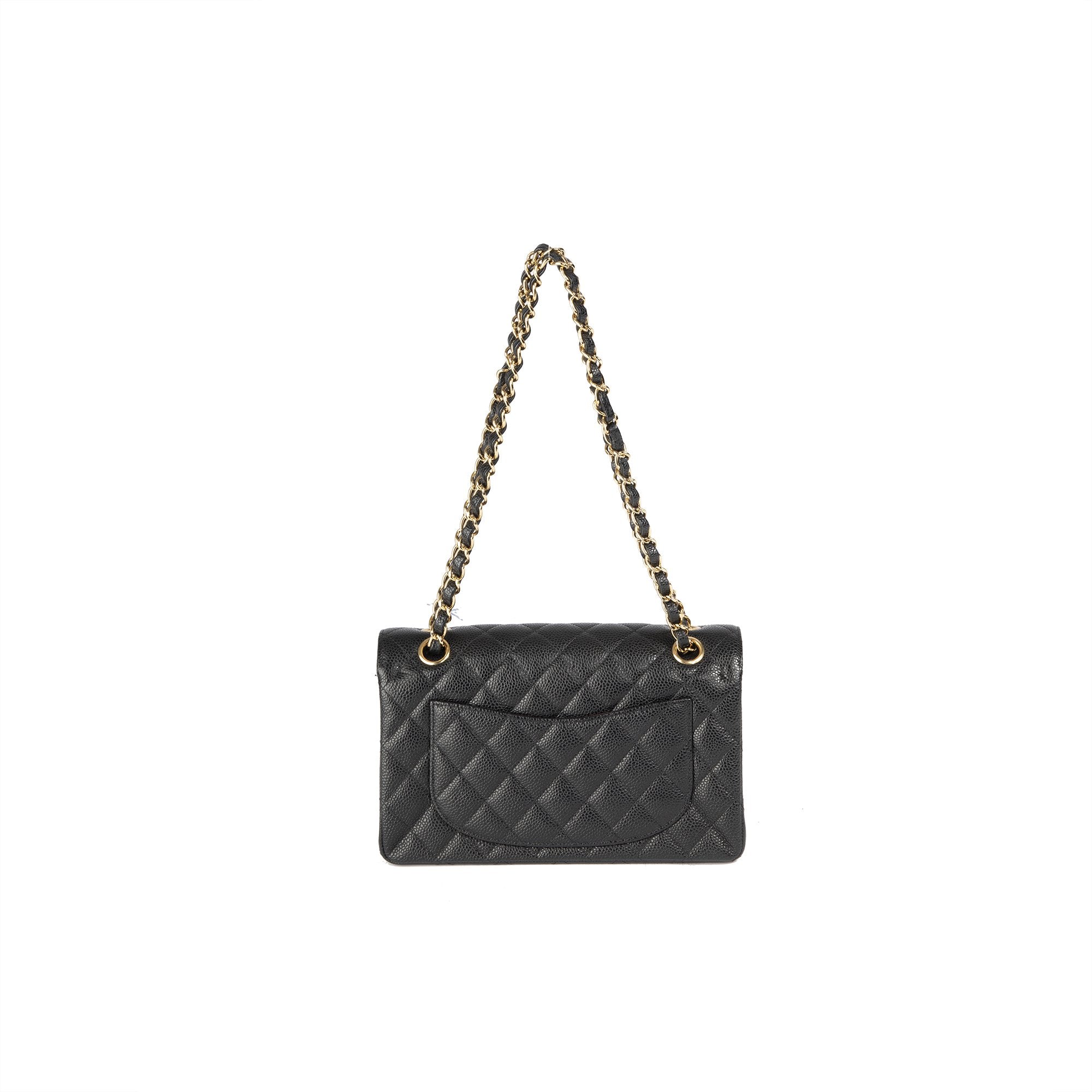 Chanel Black Caviar Small Classic Double Flap Bag w/ Box