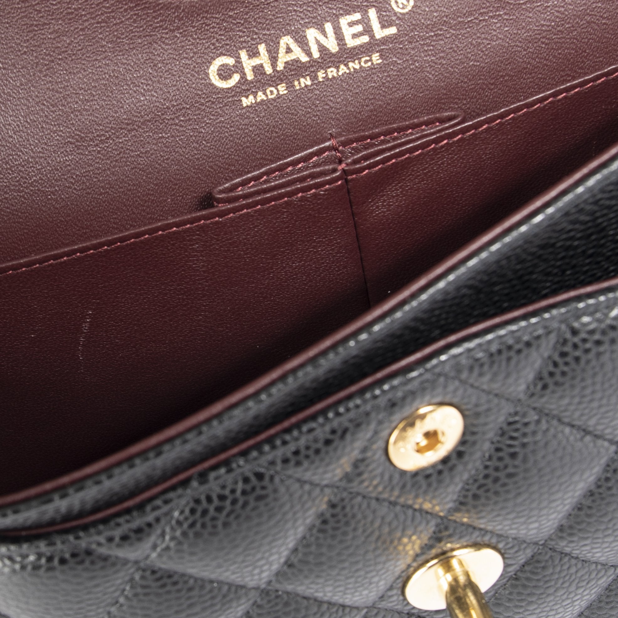 Chanel Black Caviar Small Classic Double Flap Bag w/ Box