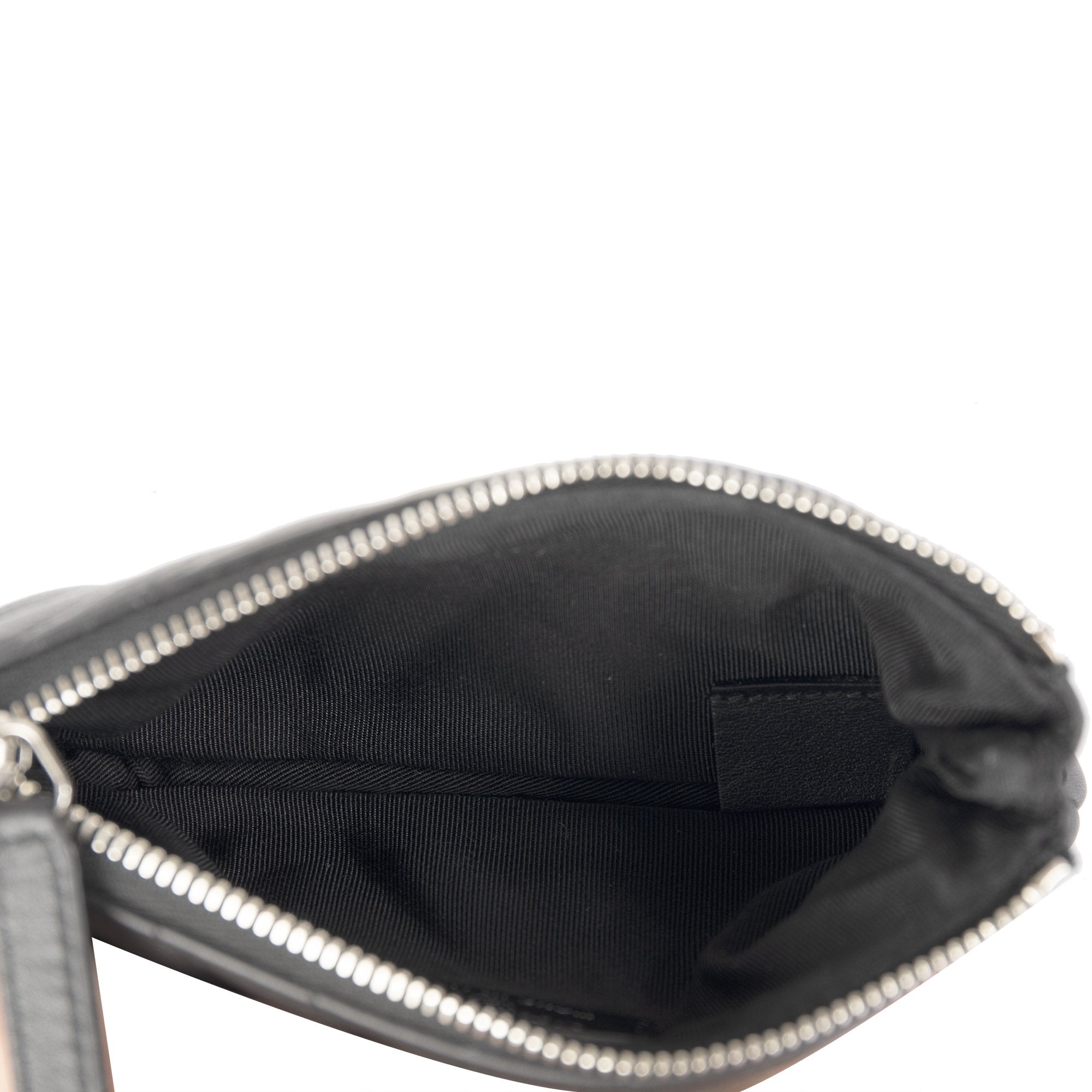 Chanel Black Chevron Tassel Mini Zip Pouch