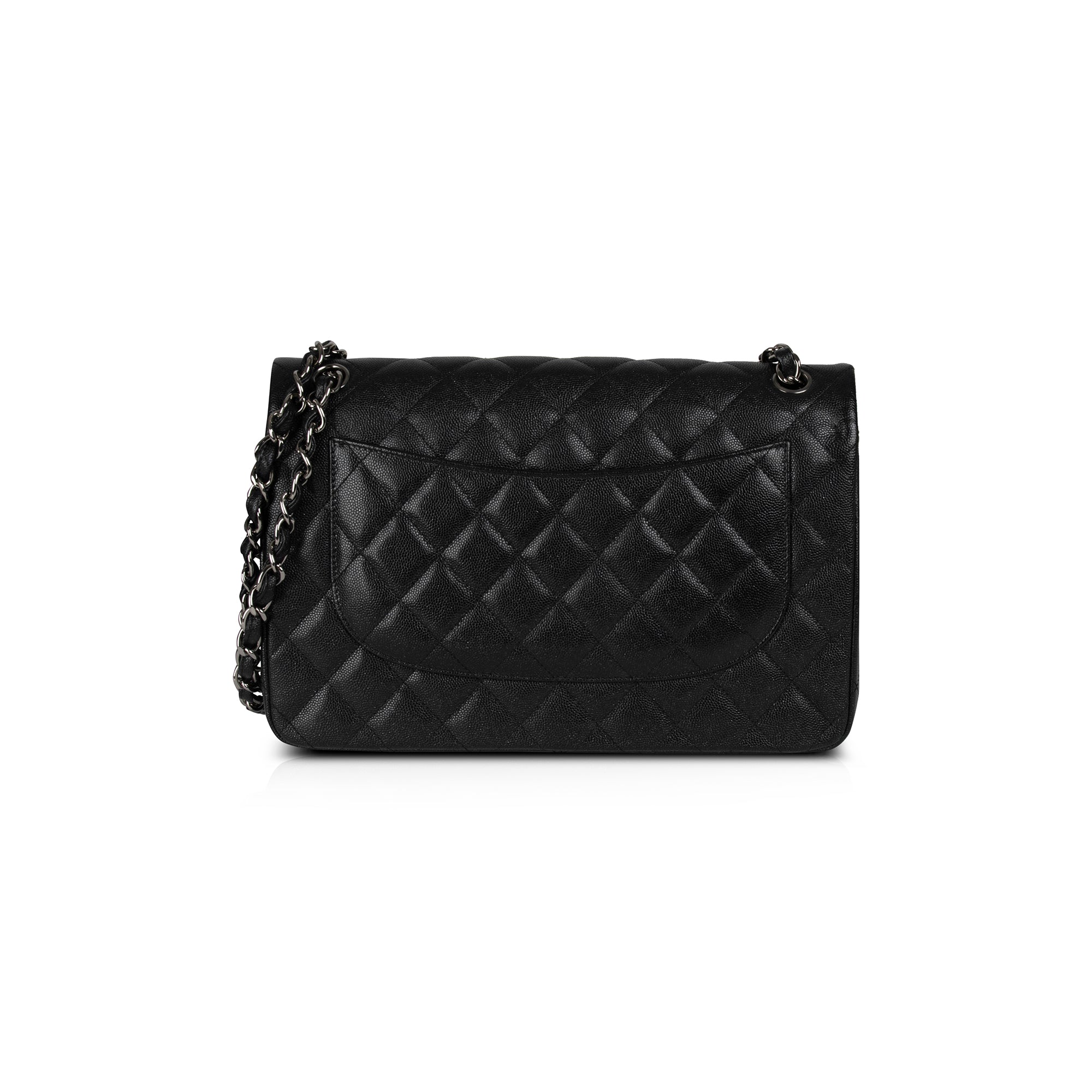 Chanel Black Iridescent Caviar Classic Jumbo Double Flap Bag