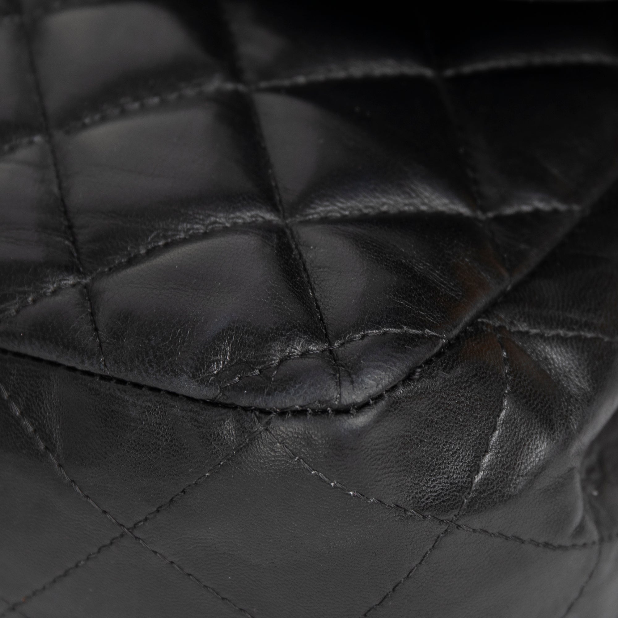 Chanel Black Lambskin Bijoux Chain Jumbo Single Flap Bag w/ Authenticity Card