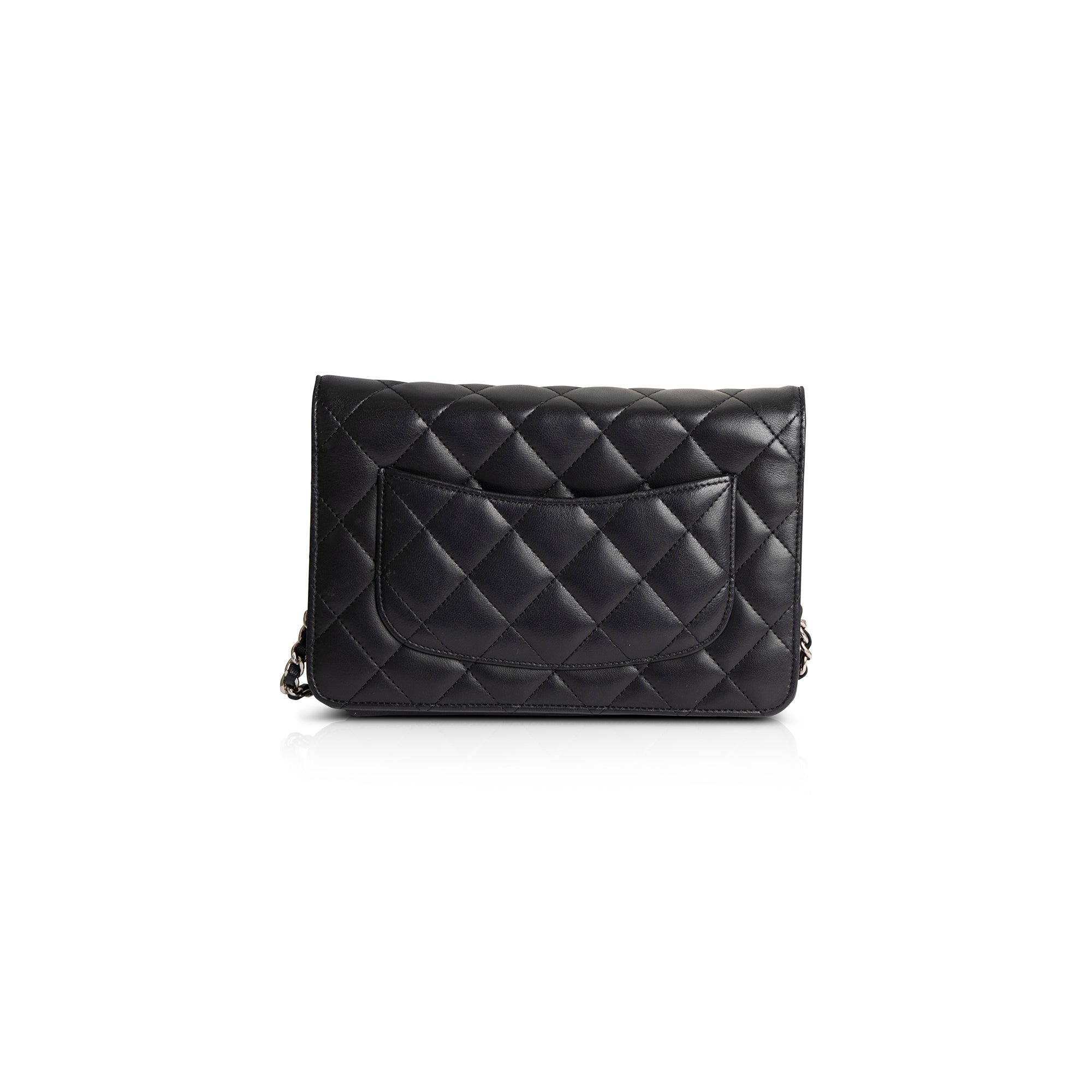 Chanel Black Lambskin Classic Wallet on Chain