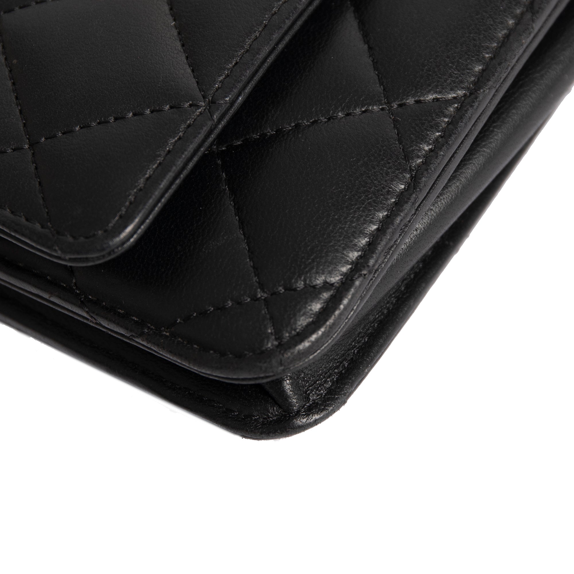 Chanel Black Lambskin Classic Wallet on Chain