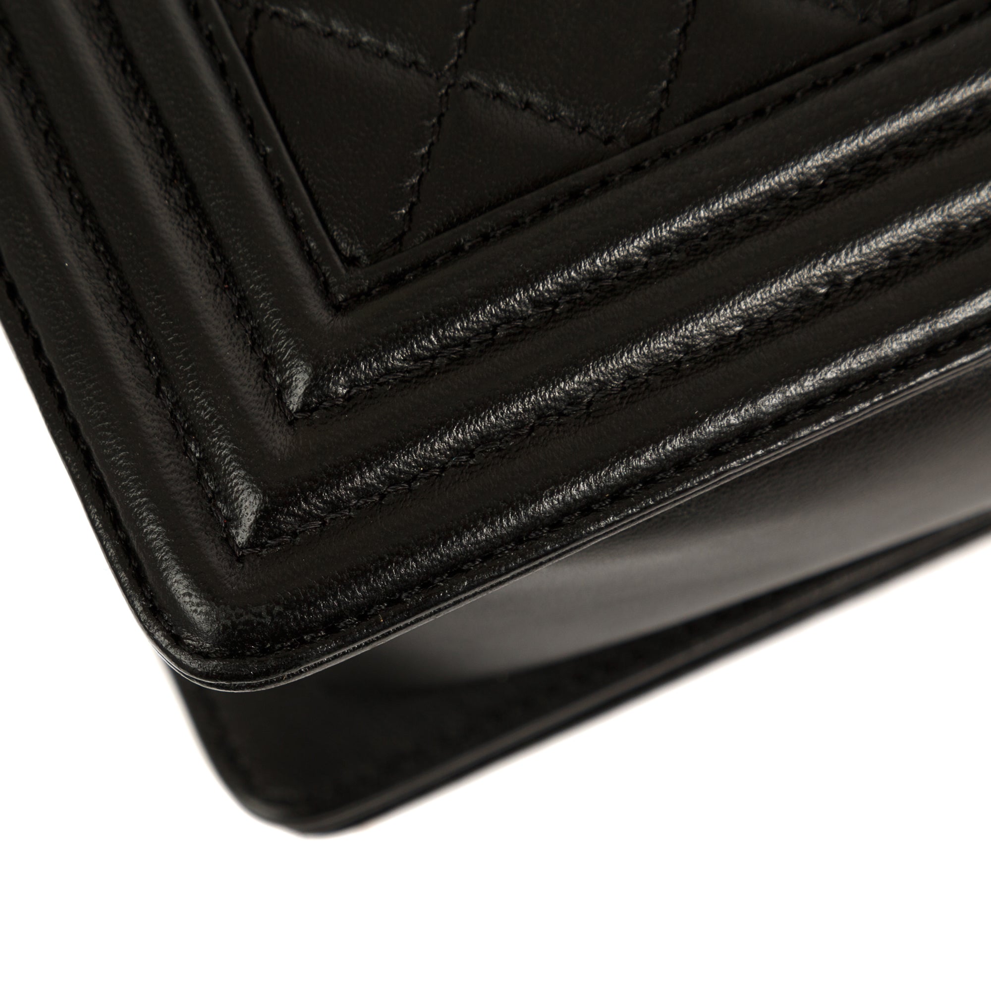 Chanel Black Lambskin Large Boy Bag w/ Authenticity Card