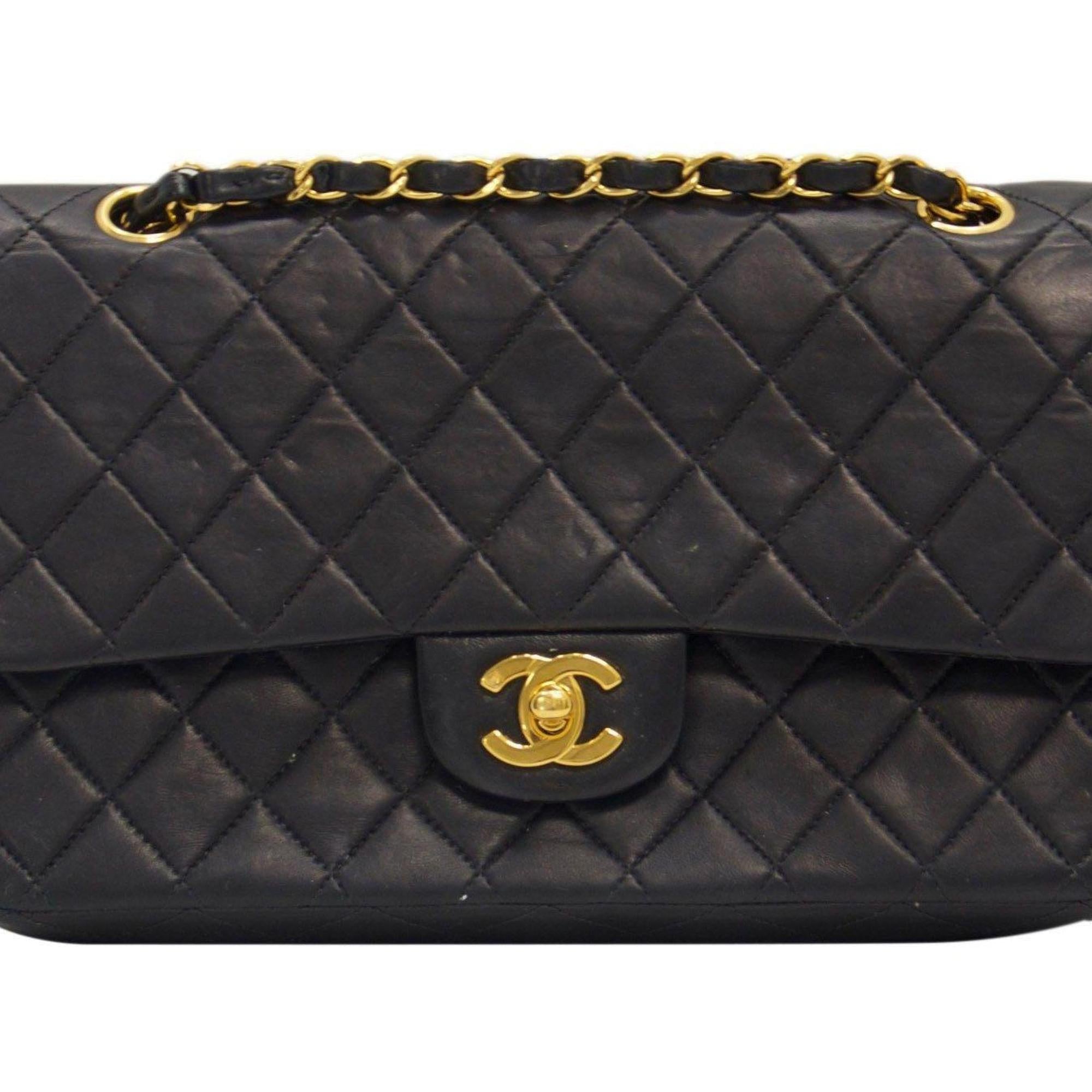 Chanel Black Lambskin Medium Classic Double Flap Bag
