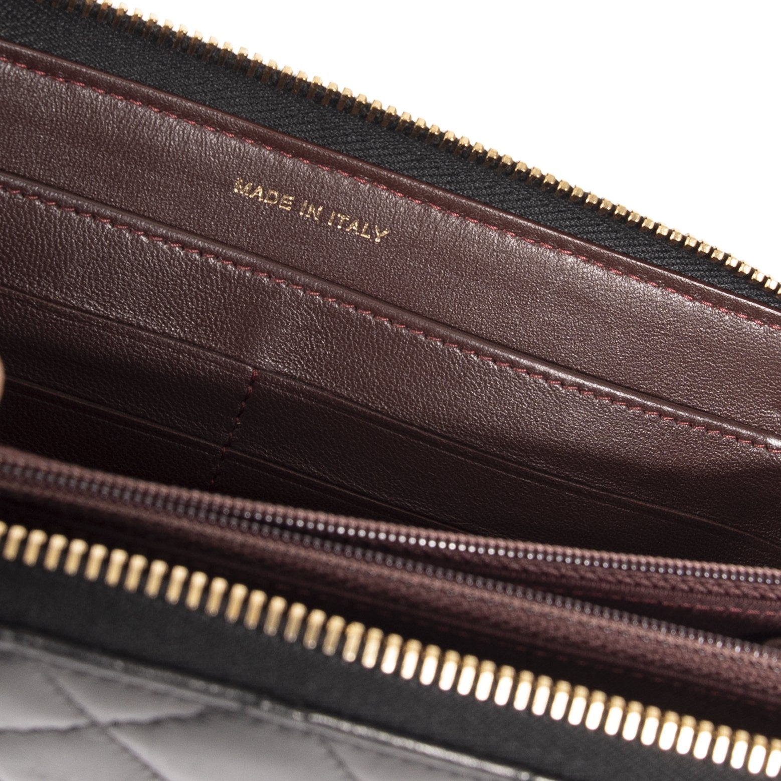 Chanel Black Lambskin Quilted Long Zip Wallet