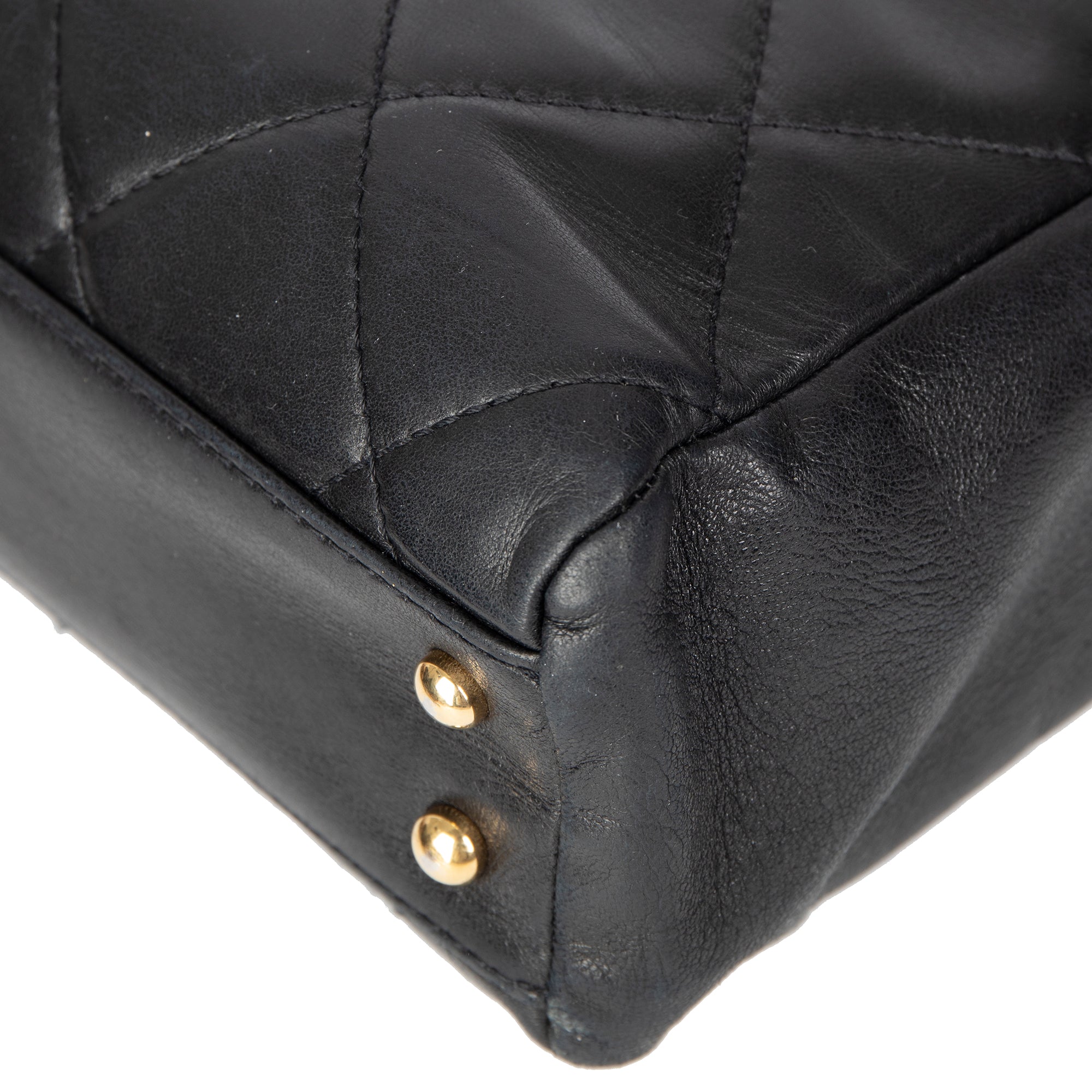 Chanel Black Leather Shopping Tote