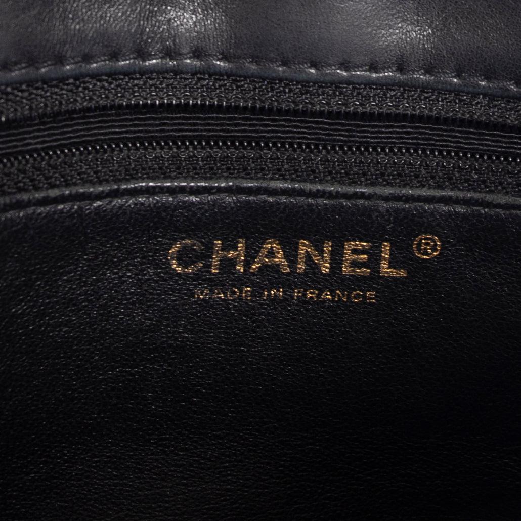 Chanel Black Leather Shopping Tote