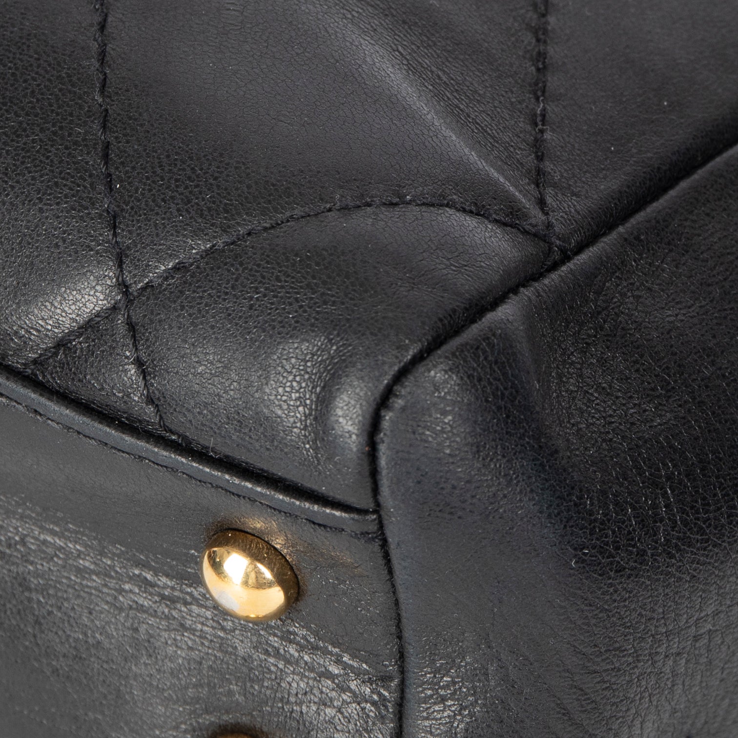 Chanel Black Leather Shopping Tote