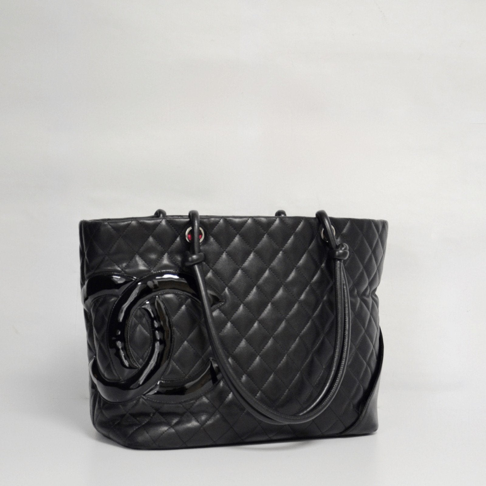 CHANEL 25S CAMBON LIGNE TOTE BAG 30 IN BLACK LAMBSKIN main image 0