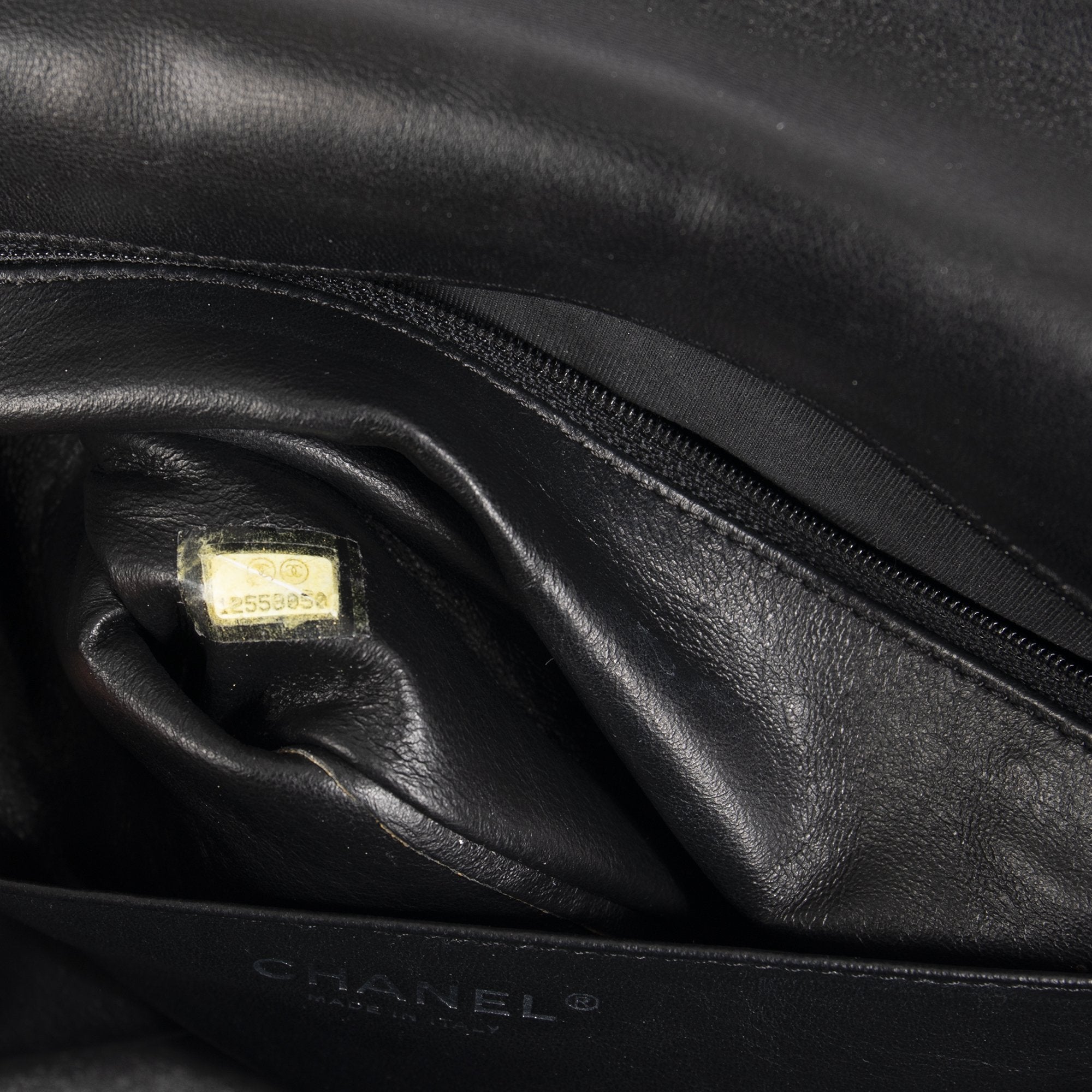Chanel Black Patent Leather Classic Jumbo Single Flap Bag
