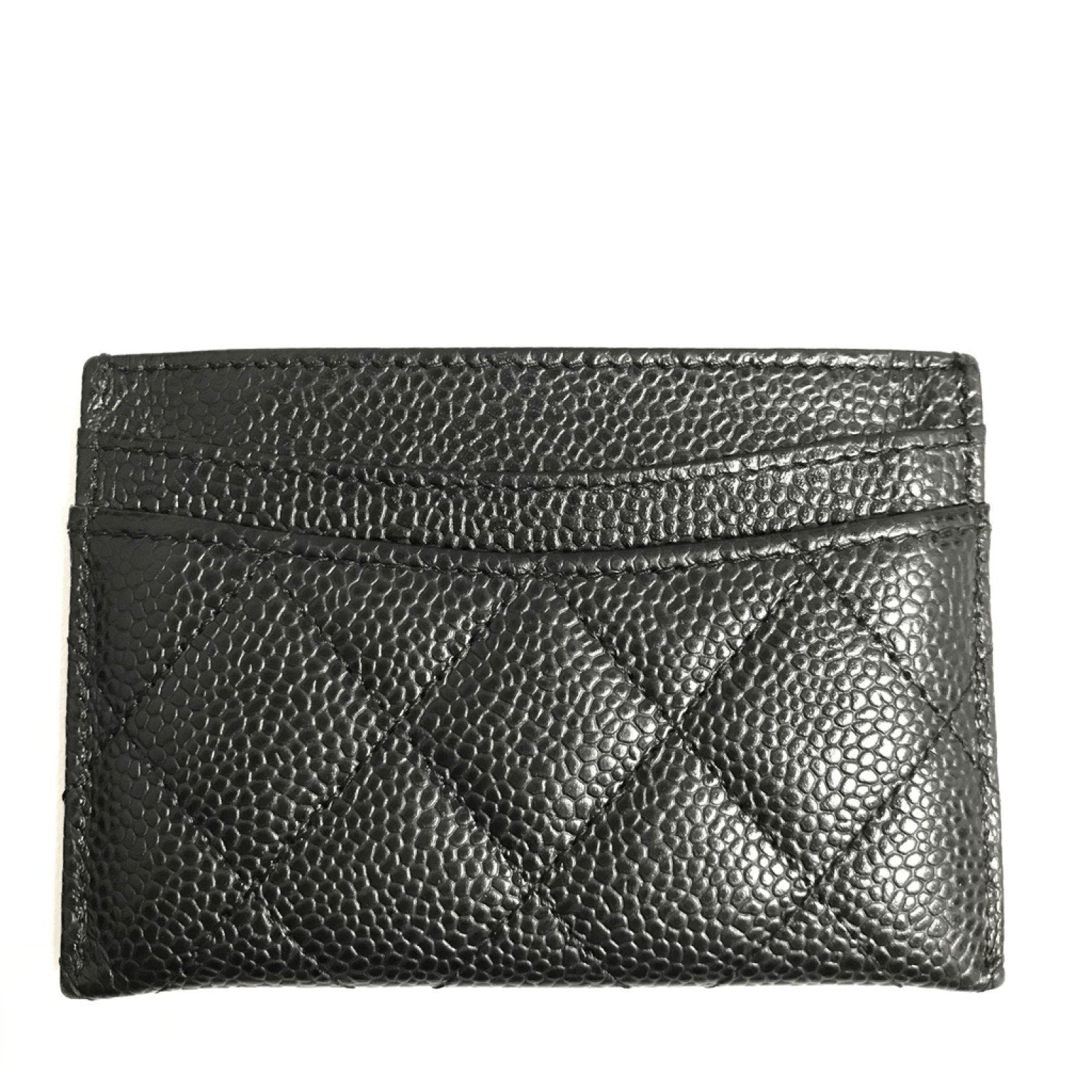 Chanel Black Quilted Grained Calfskin Classic Card Holder