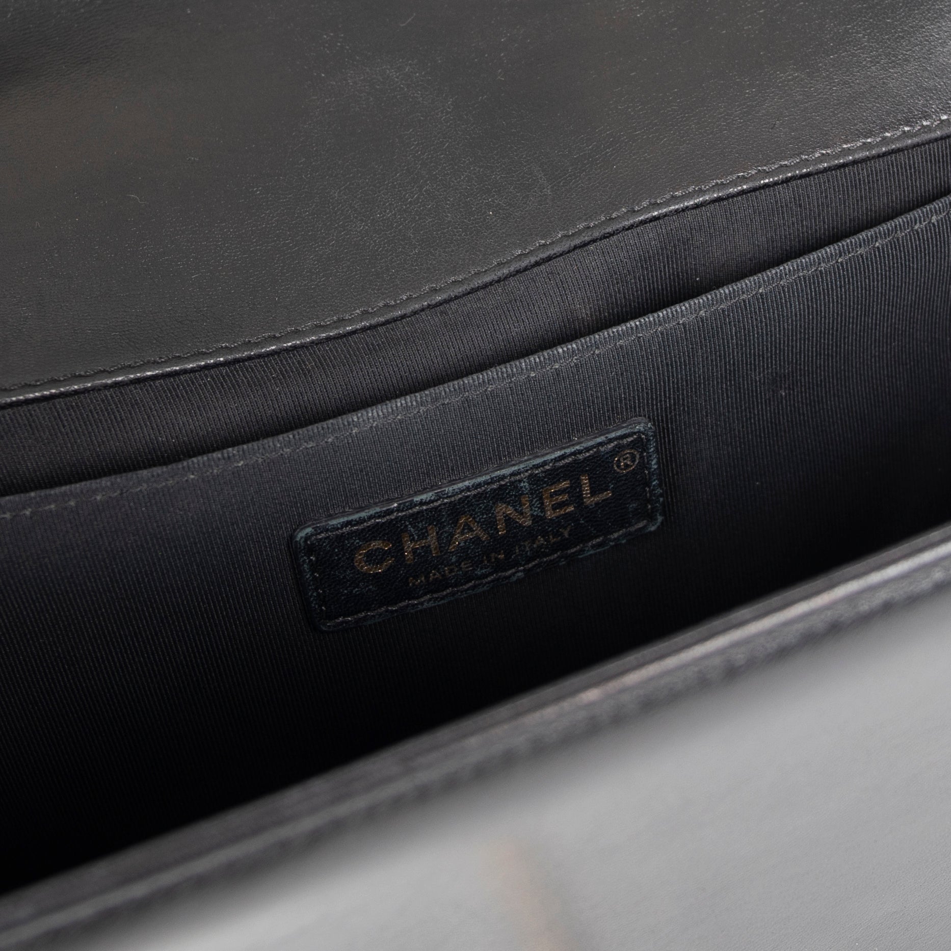 Chanel Black Quilted Lambskin Medium Boy Bag