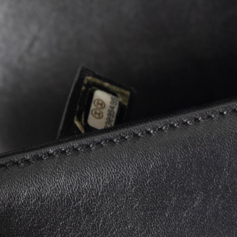 Chanel Black Quilted Lambskin Medium Boy Bag