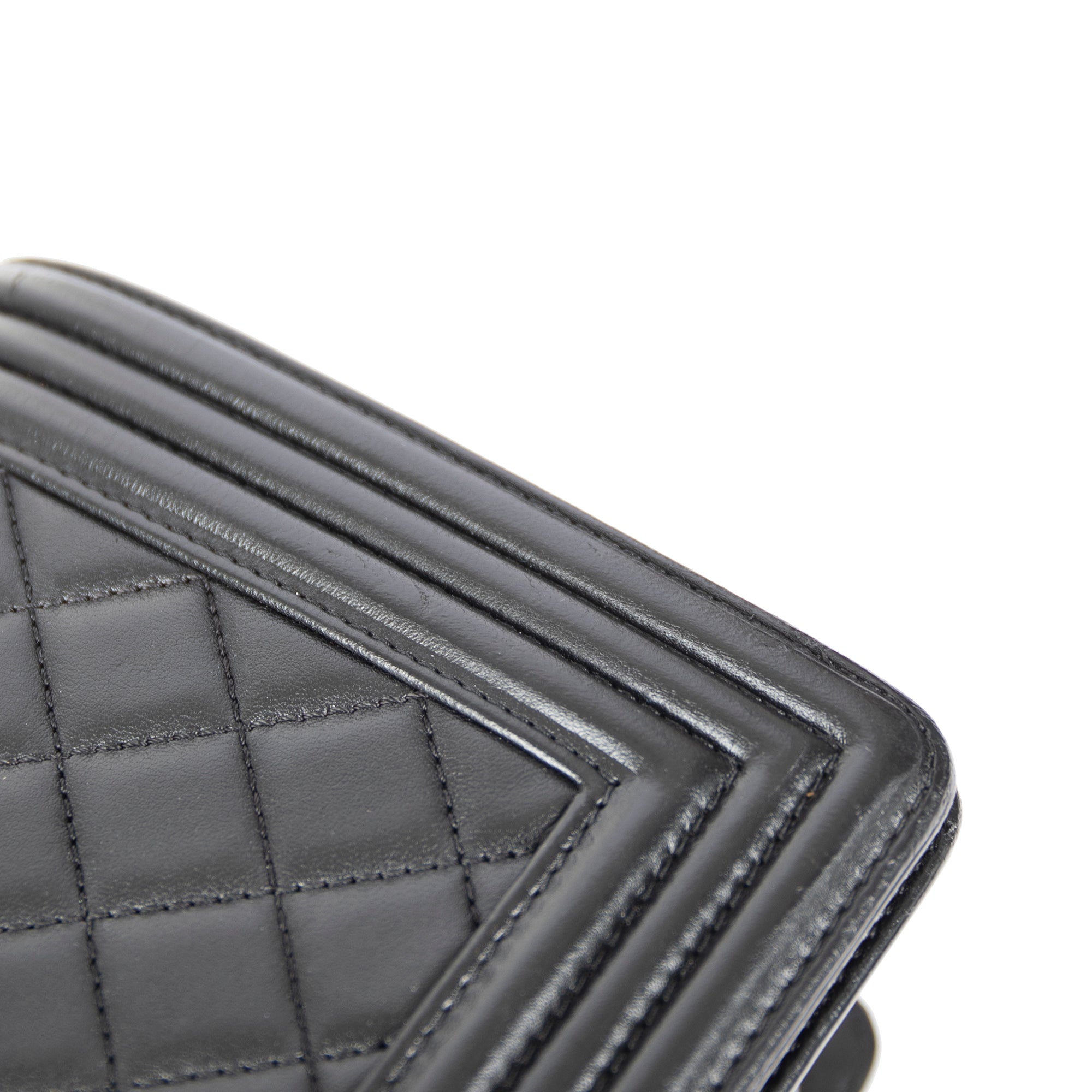 Chanel Black Quilted Lambskin Medium Boy Bag