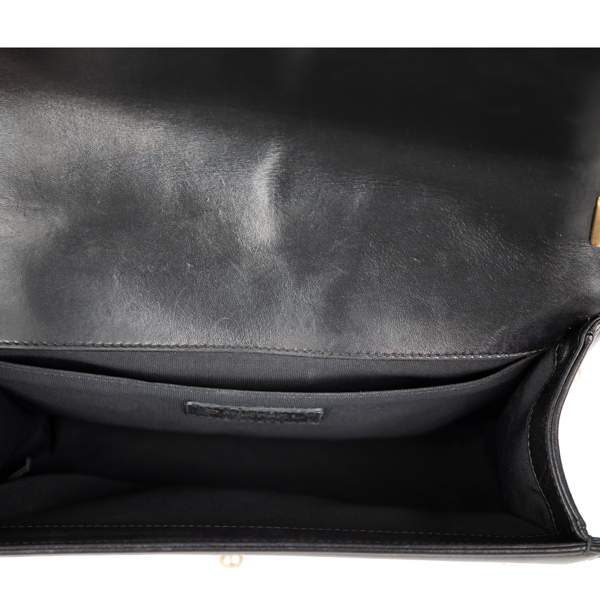 Chanel Black Quilted Lambskin Medium Boy Bag